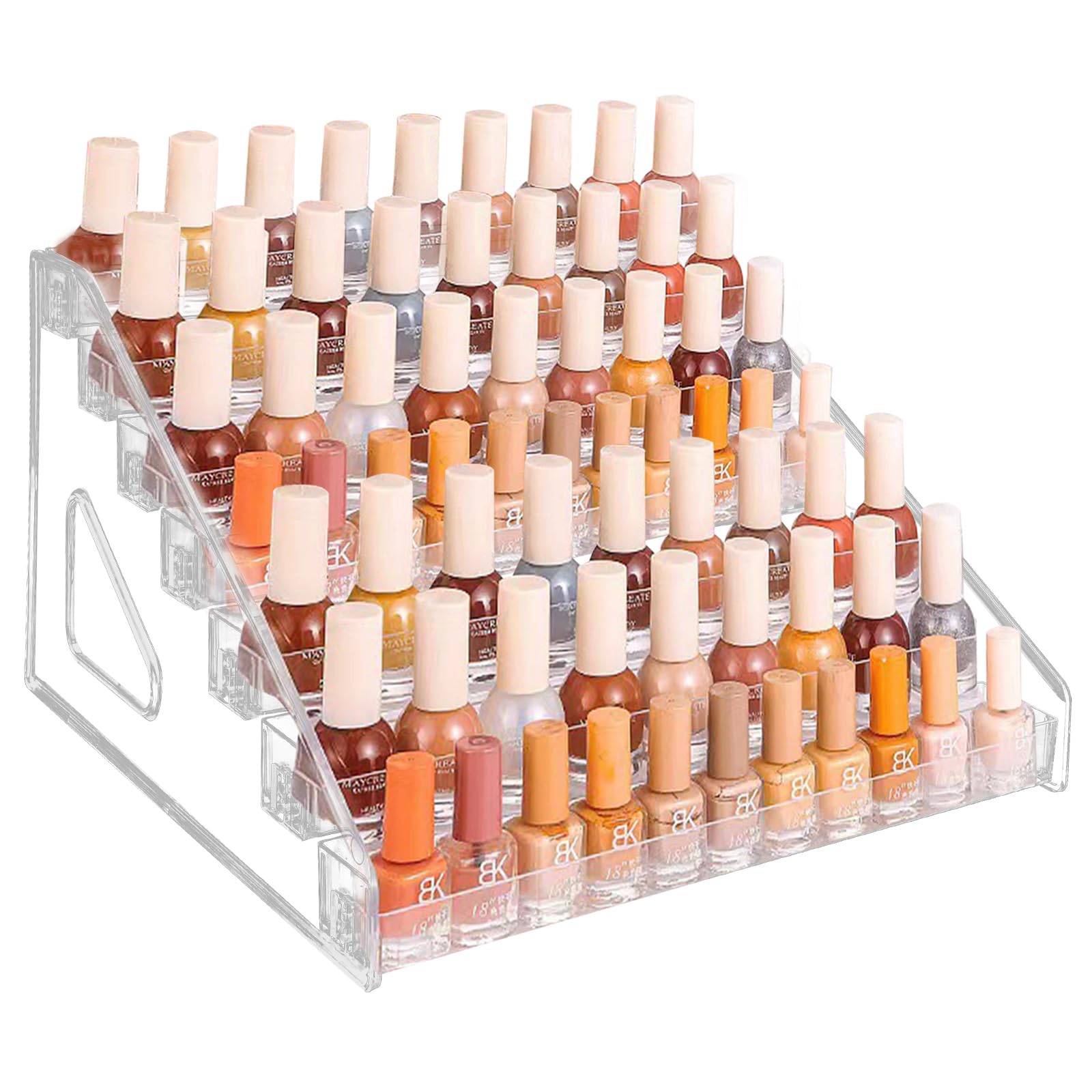 Yibang 7 Tiers Clear Nail Polish Display Rack Stand Holder, Nail Polish Organizer 84 Bottles Storage Sunglass Essential Oils Holder Clear Makeup Organizer No Tool Needed Assembly