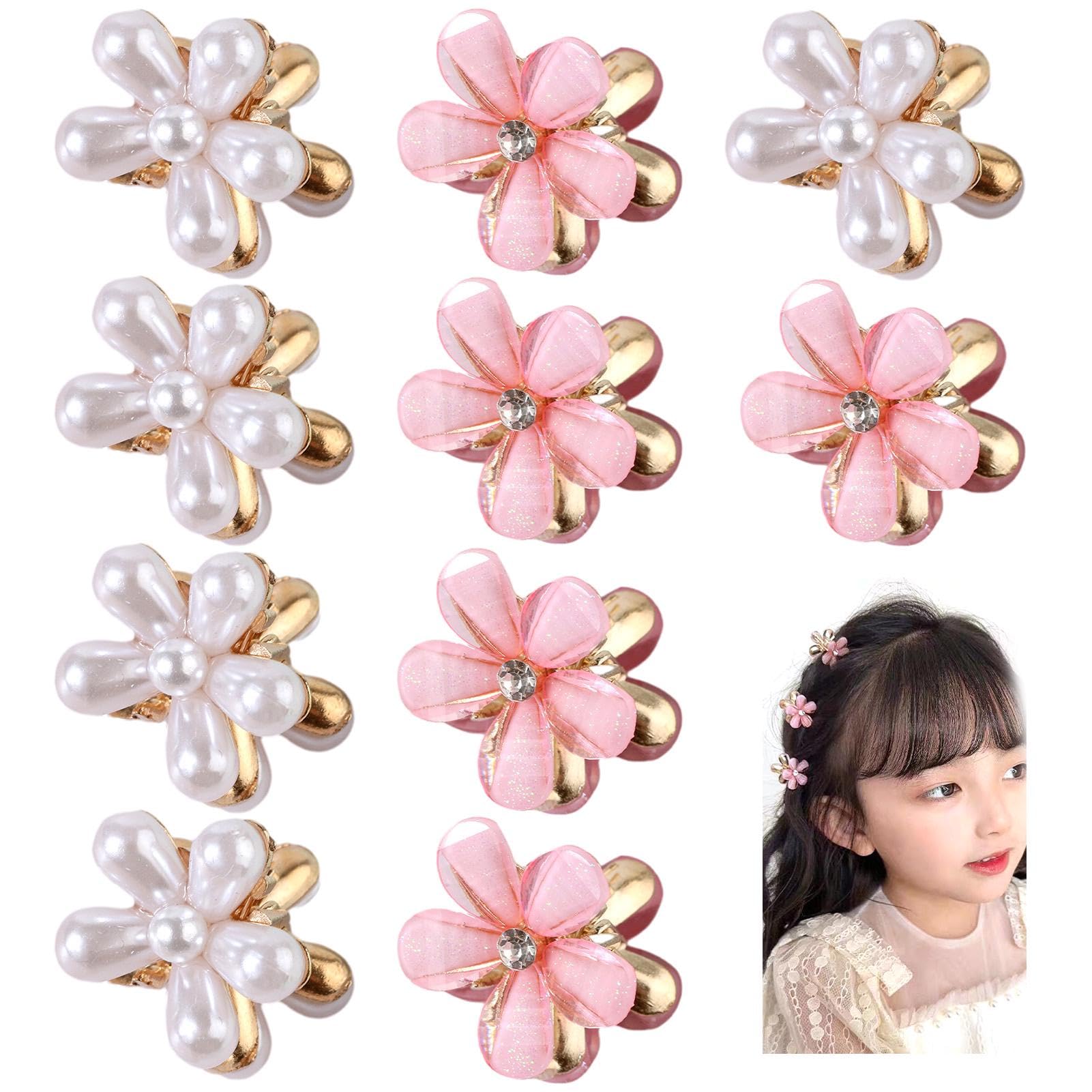 Sweet Mini Barrettes Women Cute Hair Clips Non-Slip Small Hair Clips Hair Claw Clips Flower Hair Clip Hair Styling Accessories for Photograph,Daily,Party,Wedding(size:0.79 inch)