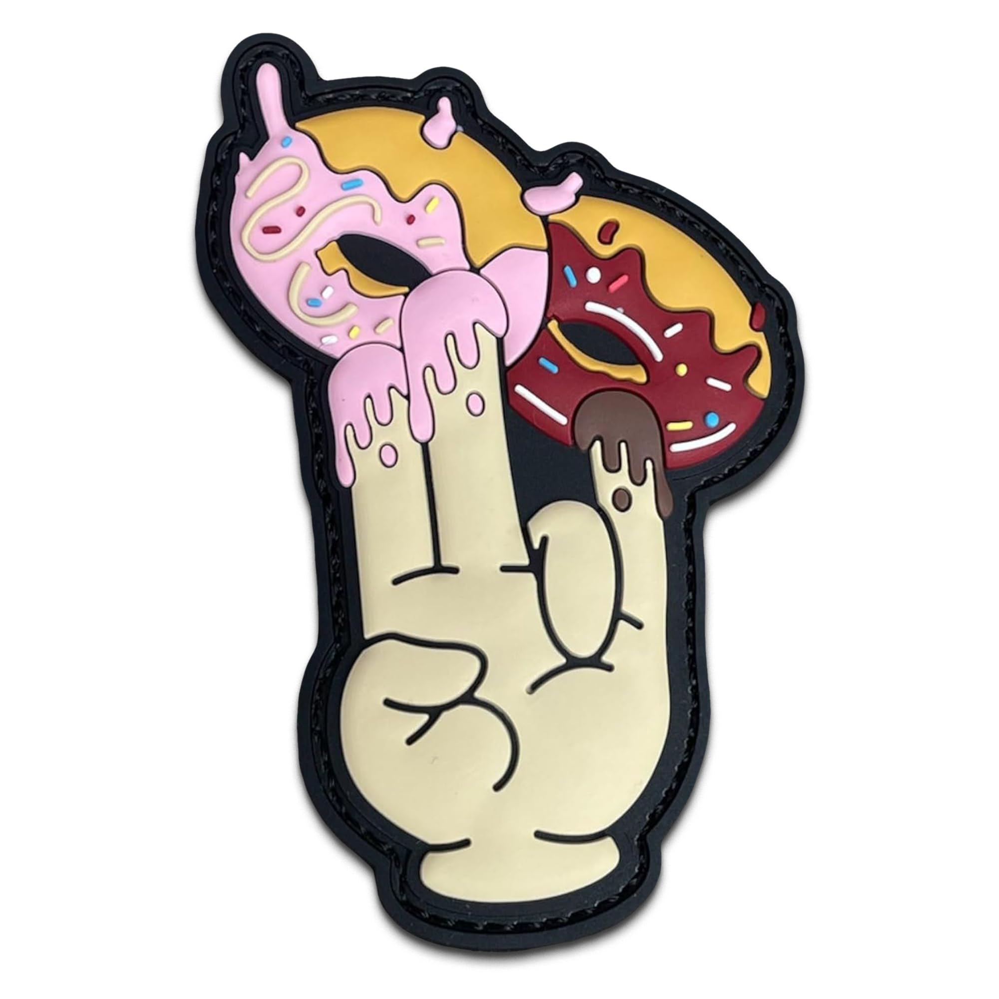 Shocker Donuts Creative Humor Military Tactical Morale Patch - Funny Tactical Patches, PVC Rubber Hook & Loop Fastener, Patches for Backpacks, Military Uniforms, Jeans, Jackets, Vests, Hats & More