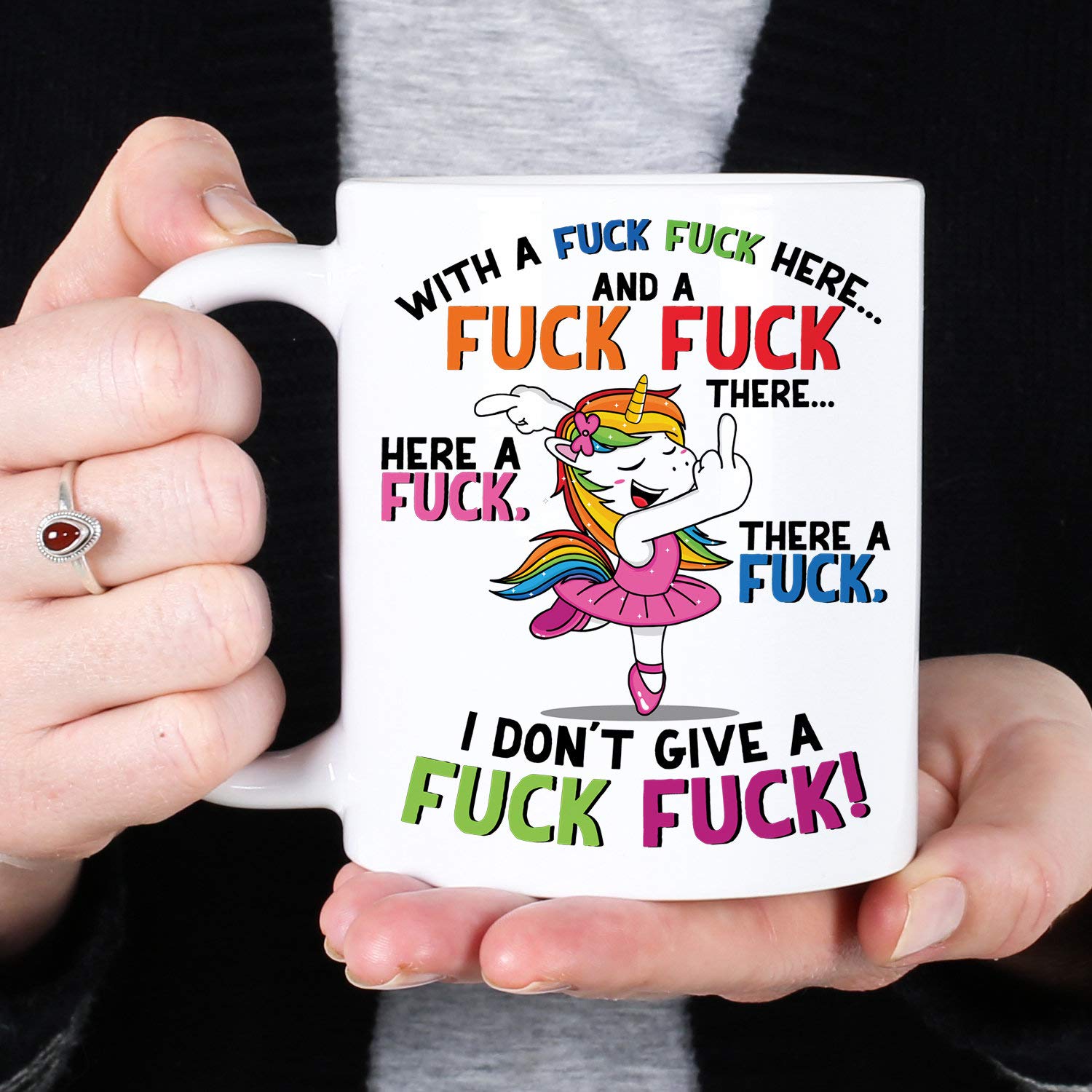 LBS4ALL ''Swearing Unicorn'' Ceramic Mug, 11 oz Capacity, White