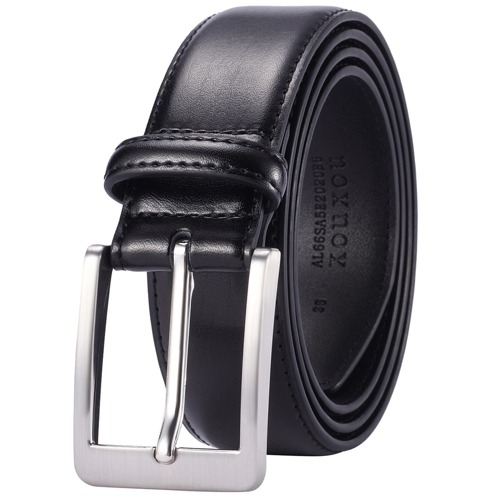 Men's Casual Leather Jeans Belts Classic Work Business Dress Belt with Prong Buckle for Men