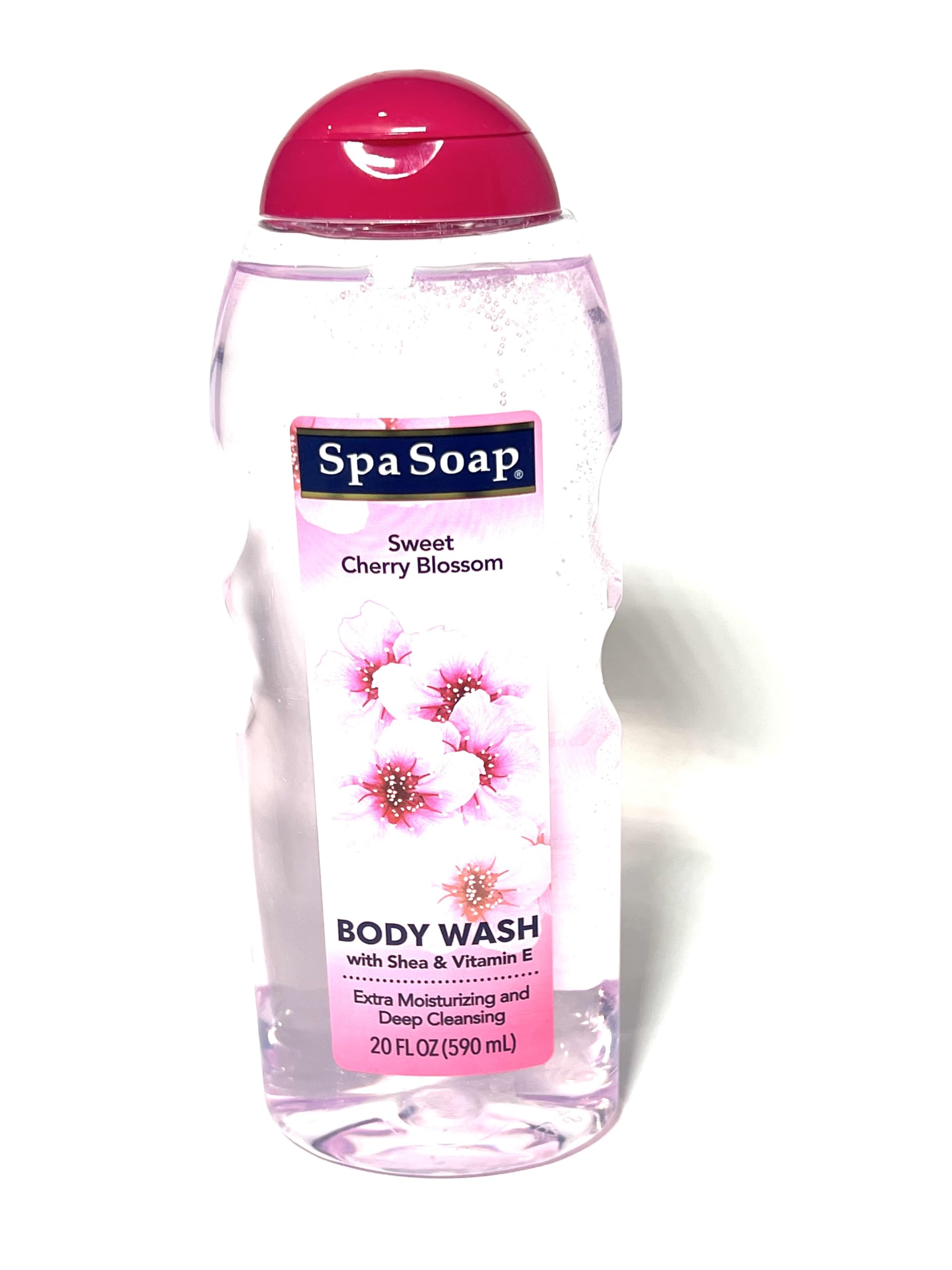 Body Wash, With Soft Refreshing Scent Extra Moisturizing and Deep Cleansing with shea & Vitamin E (1 count) 20FL oz each; Body soap smooth feeling (Cherry Blossom)