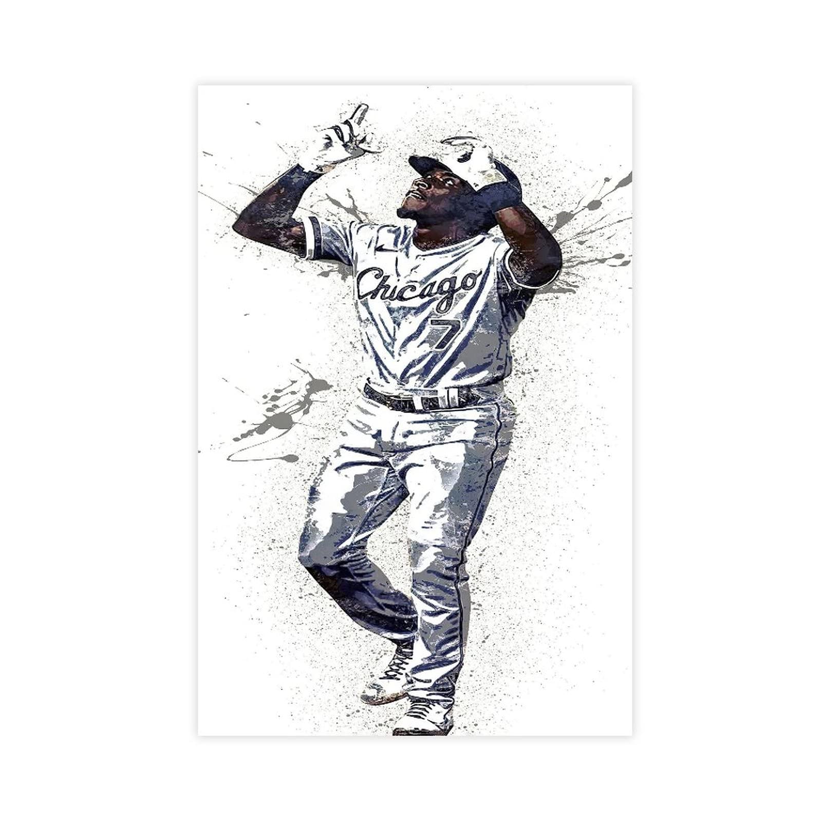 Tim Anderson Poster Baseball Portrait Art Canvas Wall Art Decor Print Picture Paintings for Living Room Bedroom Decoration Unframe:16x24inch(40x60cm)