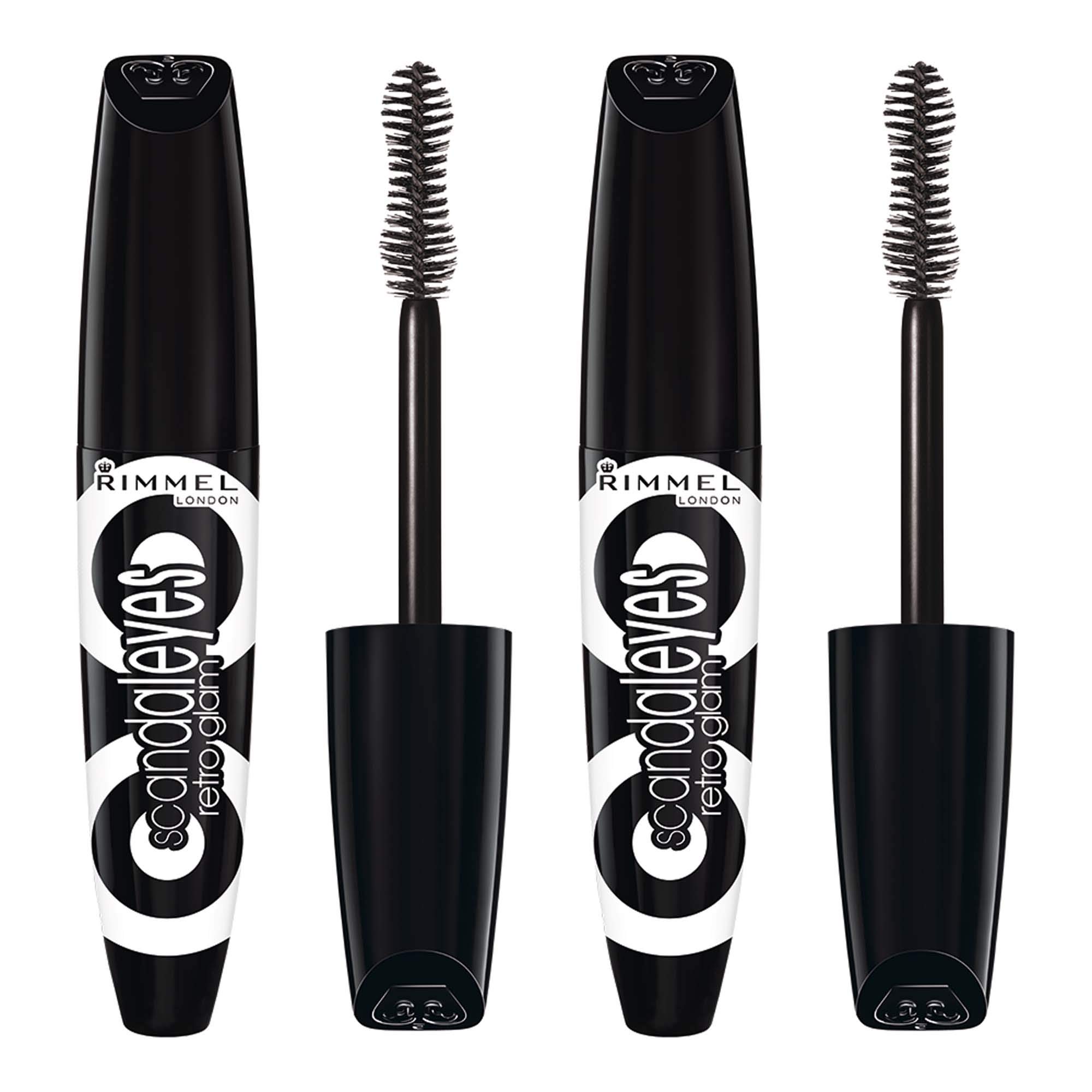 RimmelScandaleyes Retro Glam Mascara Redesign Extreme Black, 0.41 Fl Oz , 2 Count (Pack of 1)