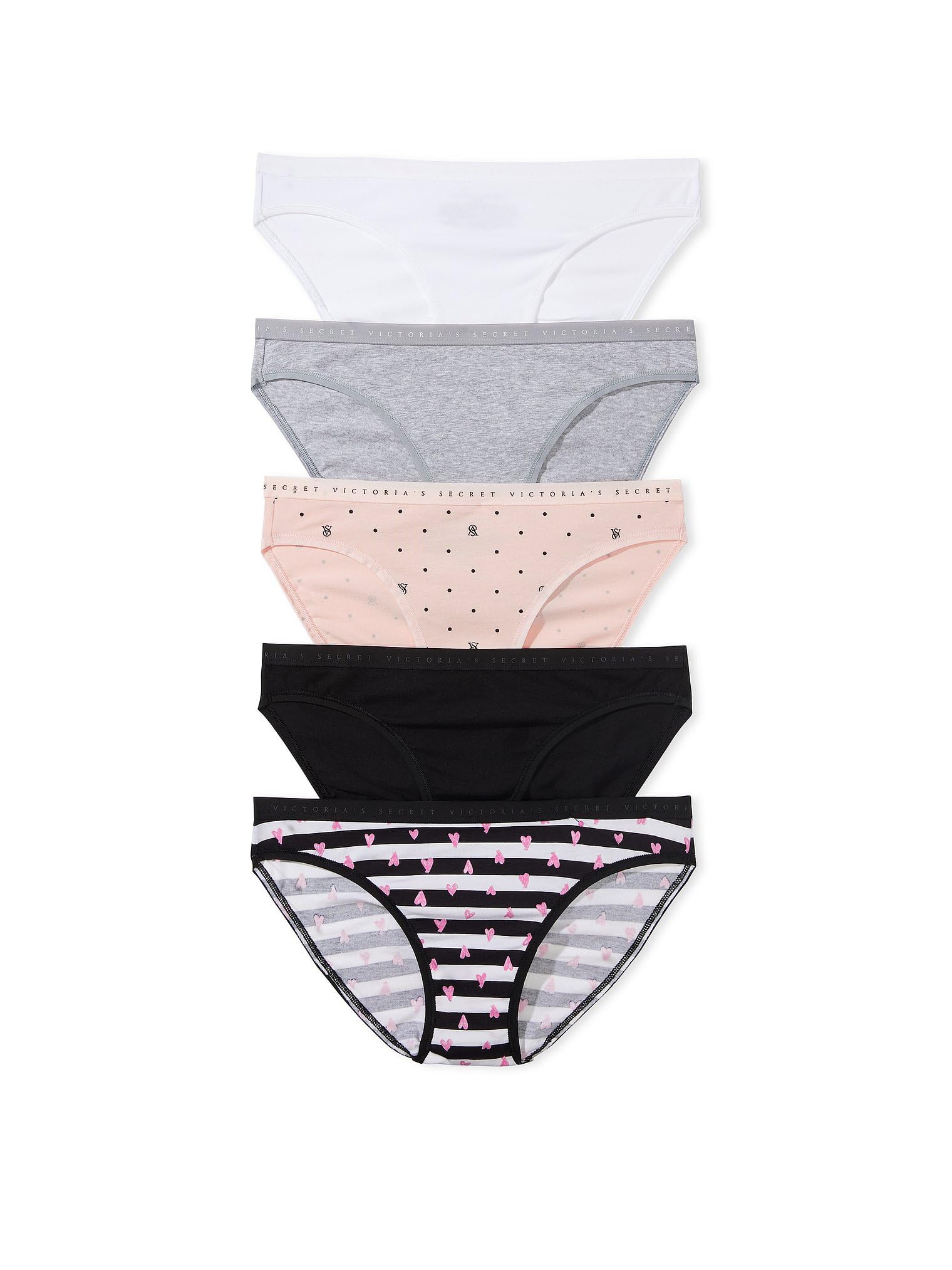 Victoria's SecretWomen's Cotton Bikini Underwear, Moderate Coverage Panties for Women, Multi Pack (XS-XXL)