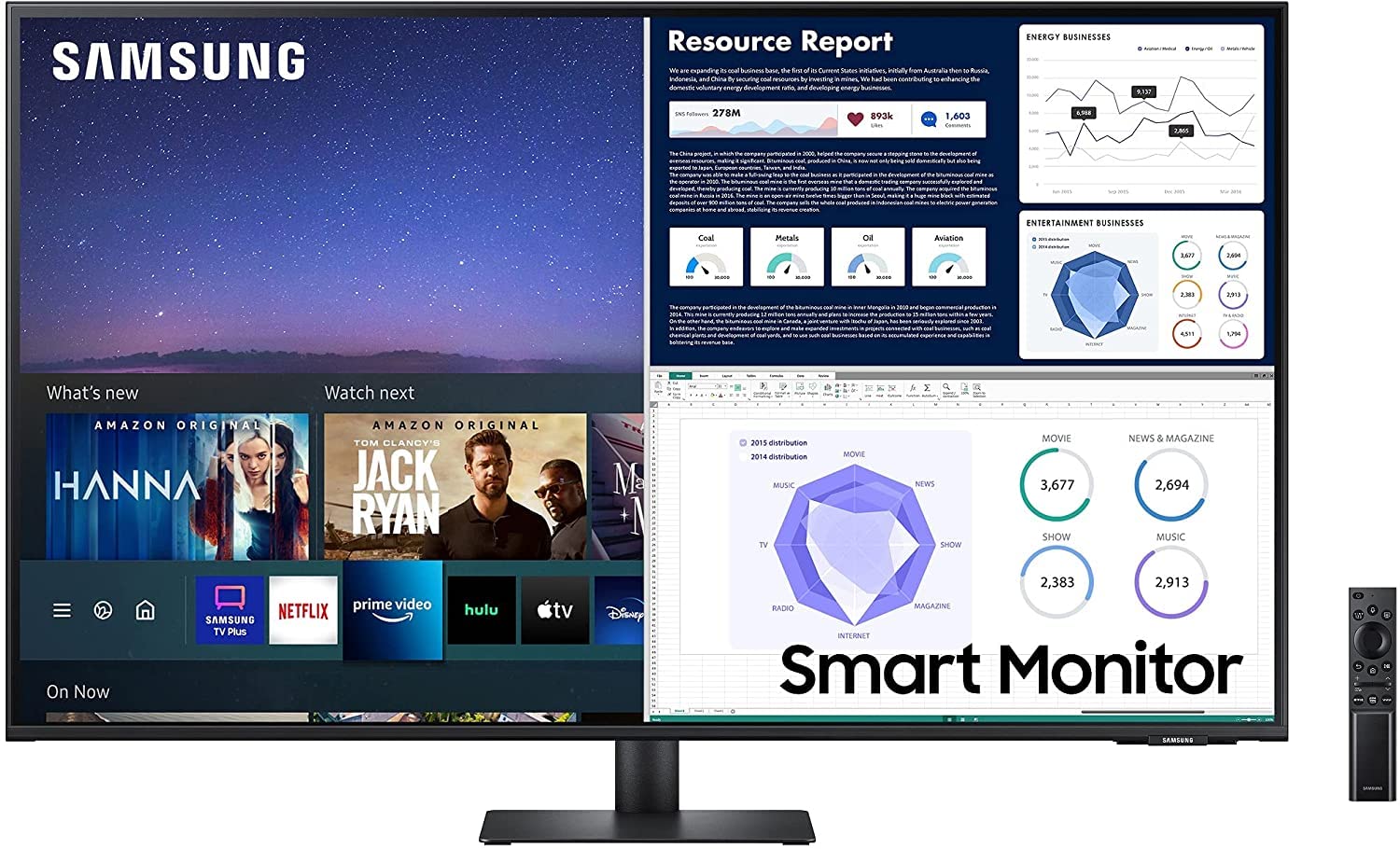 SAMSUNG 43" inch 4k UHD Smart Monitors USB-C | Wireless Connectivity with Wifi, Bluetooth, Phone, Monitors & Laptops, in-built Speaker with Smart Apps and Voice Remote | LS43AM700UMXUE