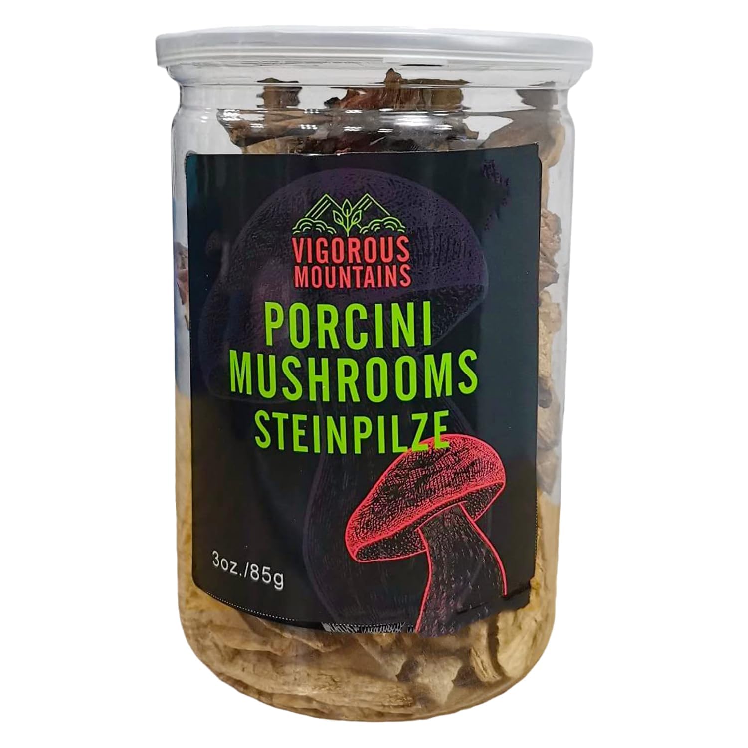 VIGOROUS MOUNTAINS Dried Porcini Mushrooms Boletus Edulis 3 Ounce 85 Gram