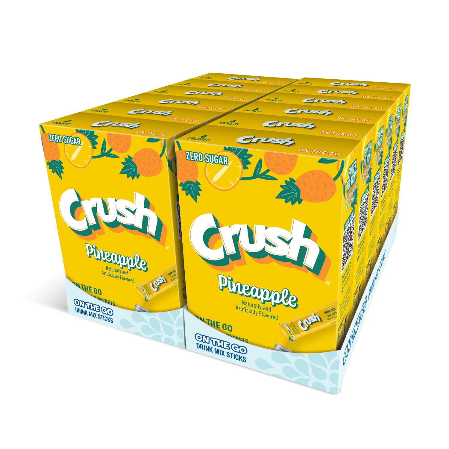 Crush- Powder Drink Mix - Sugar Free & Delicious (Pineapple, 72 Sticks)