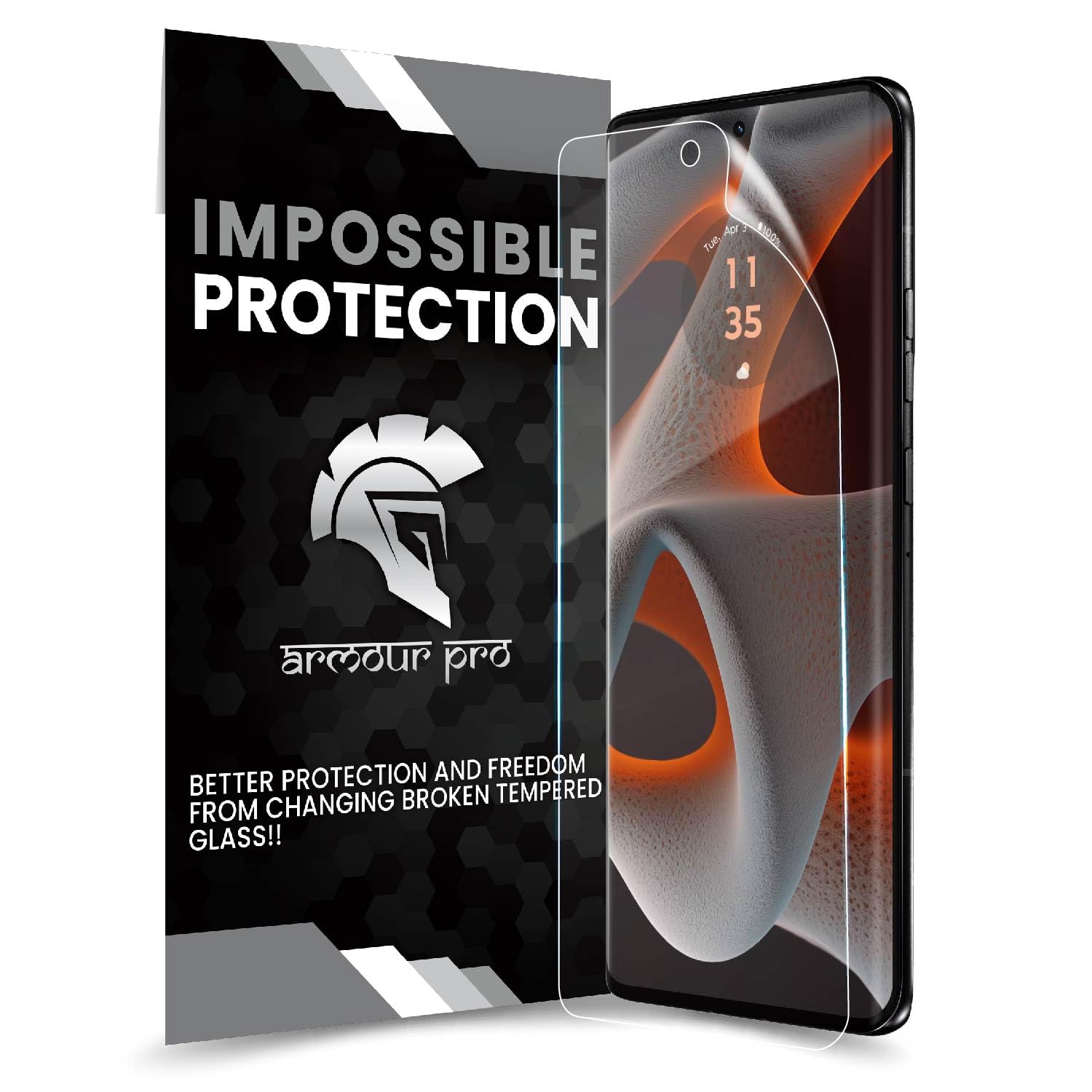 ArmourPro Screen Protector for Motorola Edge 50 Pro 5G | Crystal Clear 4 Layer Nano Fiber Unbreakable Membrane Protection, Case Friendly Full Edge to Edge Screen Coverage & Installation Kit