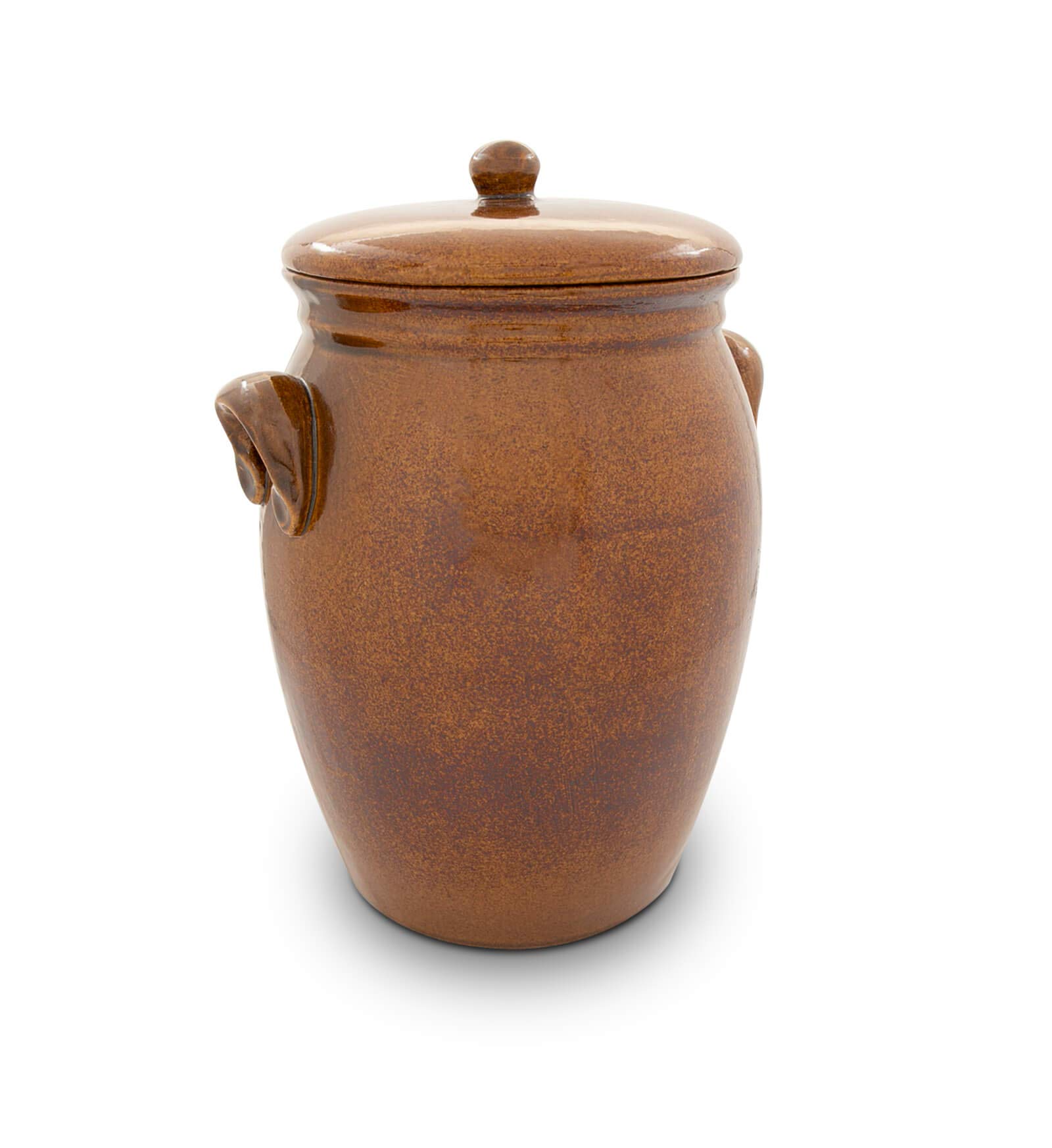 Original K&K rum pot, 5.0 litres, shape 2, multi-purpose pot/ceramic pot, smooth, glossy brown