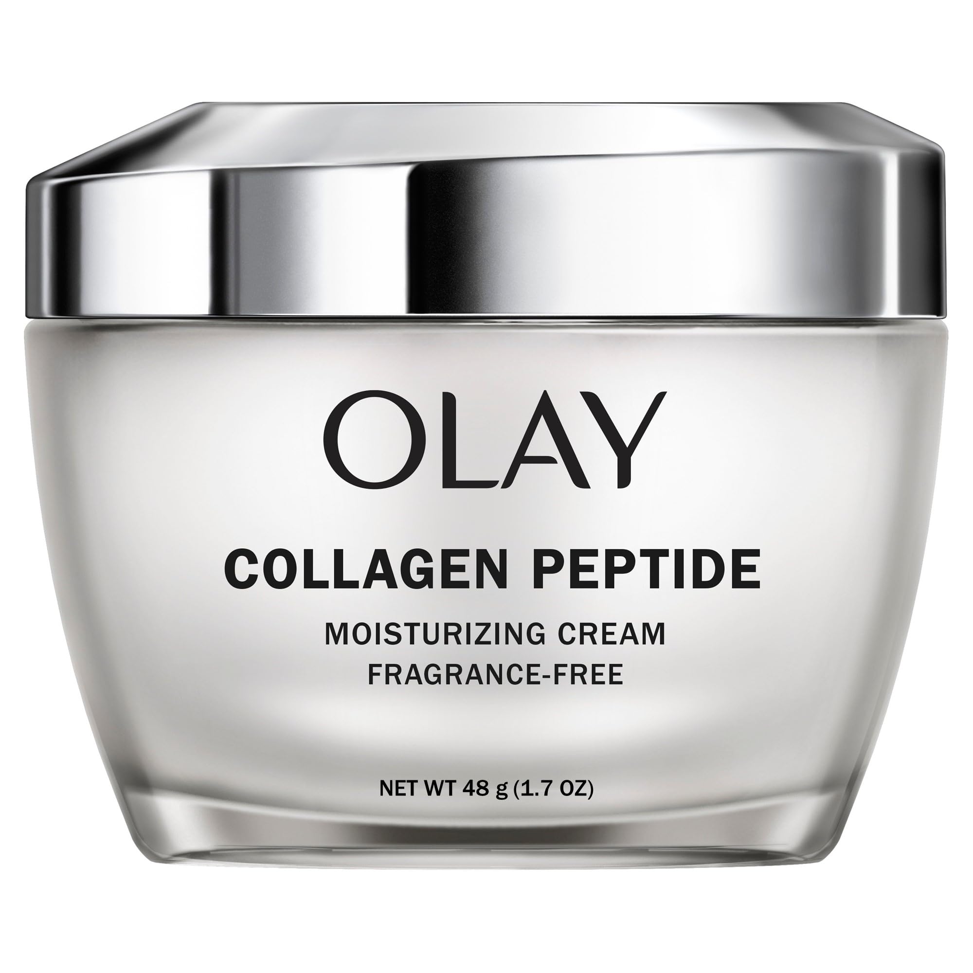 Olay Collagen Peptide Face Moisturizer, Firm - Plump - Hydrate, Fragrance Free Cream with Vitamin B3+, 1.7 oz