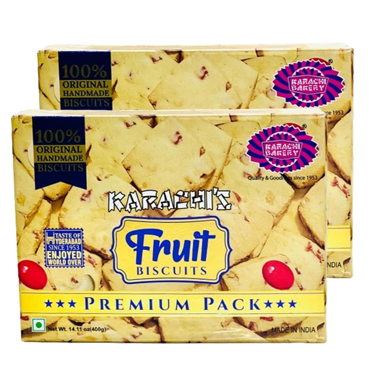 Karachi Fruit Biscuits 400G Crunchy And Delicious Handmade Biscuits Product Of India Pack Of 2