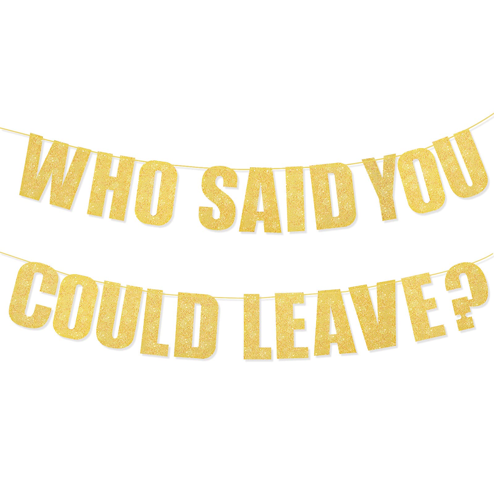 Who Said You Could Leave DIY Banner Retirement Party Decorations Supplies 9.8 ft Gold Glitter Goodbye Banner DIY Retirement Sign Garland Gifts Goodbye Party Farewell Going Away Decor Office Graduation Work