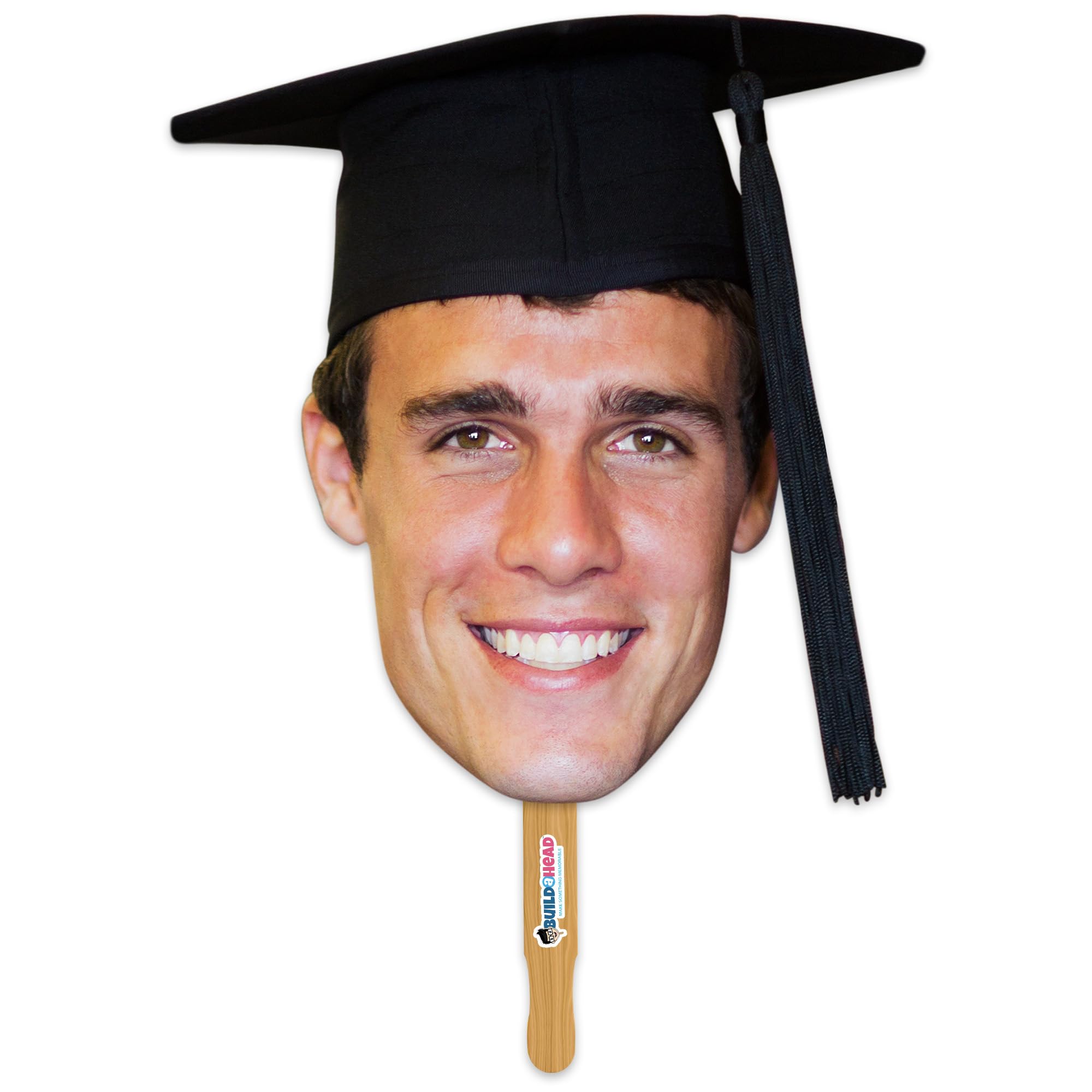 Custom Graduation Big Heads Cardboard Face Cutout (18" x 12") School Graduation Face Fans Signs with Huge Photo