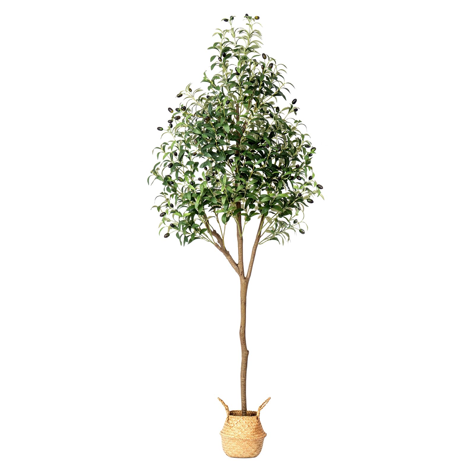 6ft Artificial Olive Tree, Tall Faux Olive Tree Plants, Fake Potted Olive Silk Tree with Branches and Fruits, Fake Olive Trees Indoor Outdoor for Home Office Living Room Bedroom Foyer Porch Decor