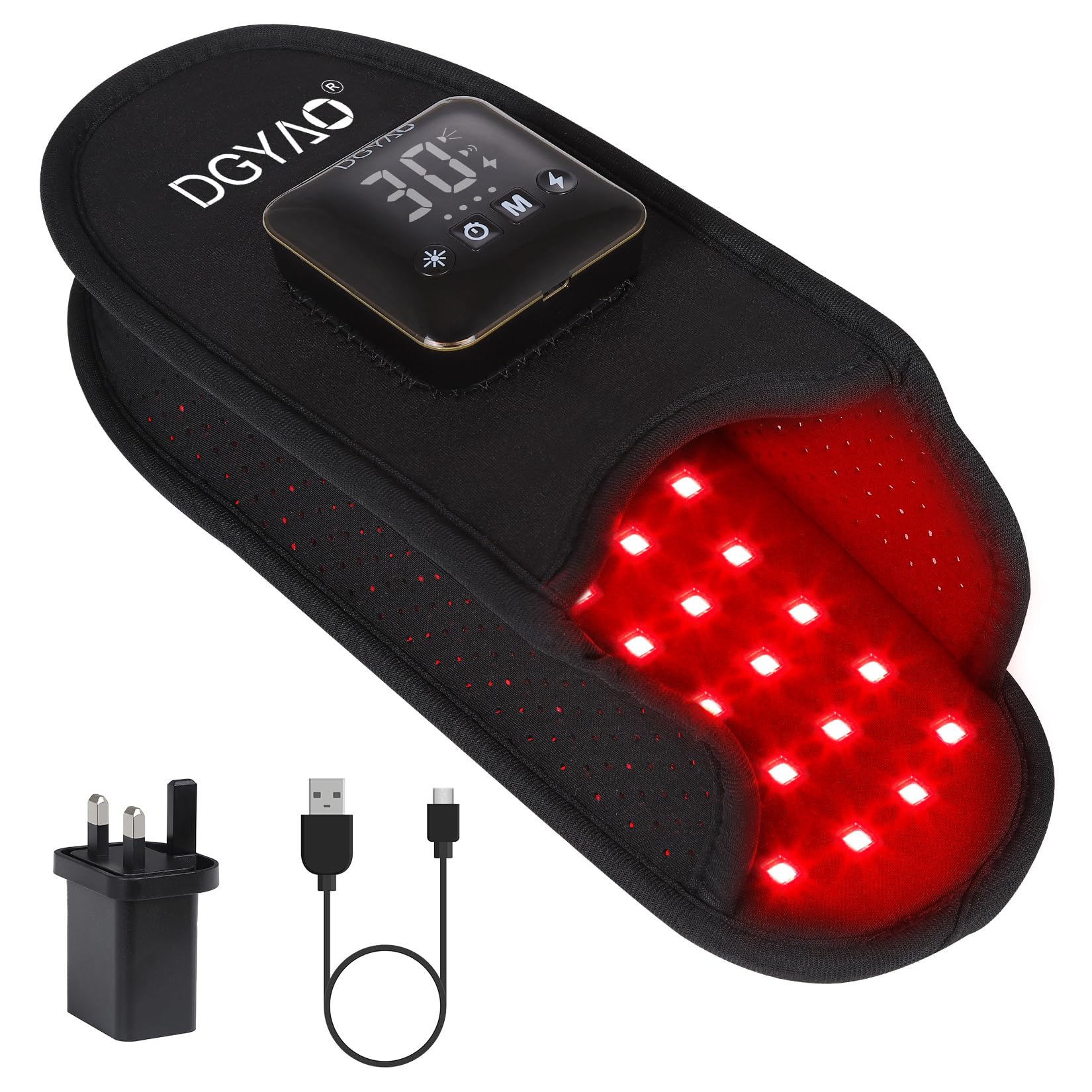 DGYAO Infrared & Red Light Device 4000 mAh Power Bank 660nm & 850nm 10Hz Pules Slipper Joint Infrared Light Foot Feet Toes Instep Heat Massage Home Use Shoe with Auto Off Function