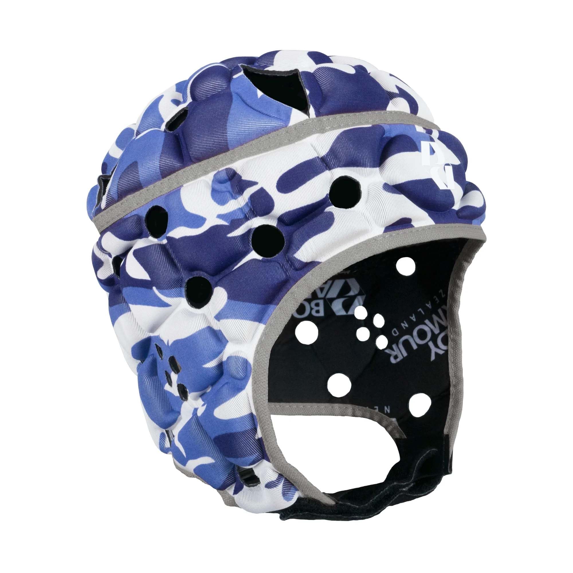 Body Armour NZ Ventilator Adults Rugby Headguard Camo Navy/Sky/White - S