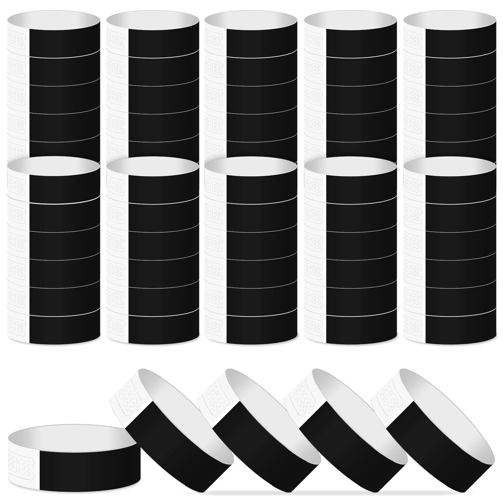 ASTARON Black Paper Event Wristbands 200 Pcs Paper Wristbands for Events Waterproof Armbands Event Bracelets Party Wristbands for Events Clubs Lightweight Concert Wristbands