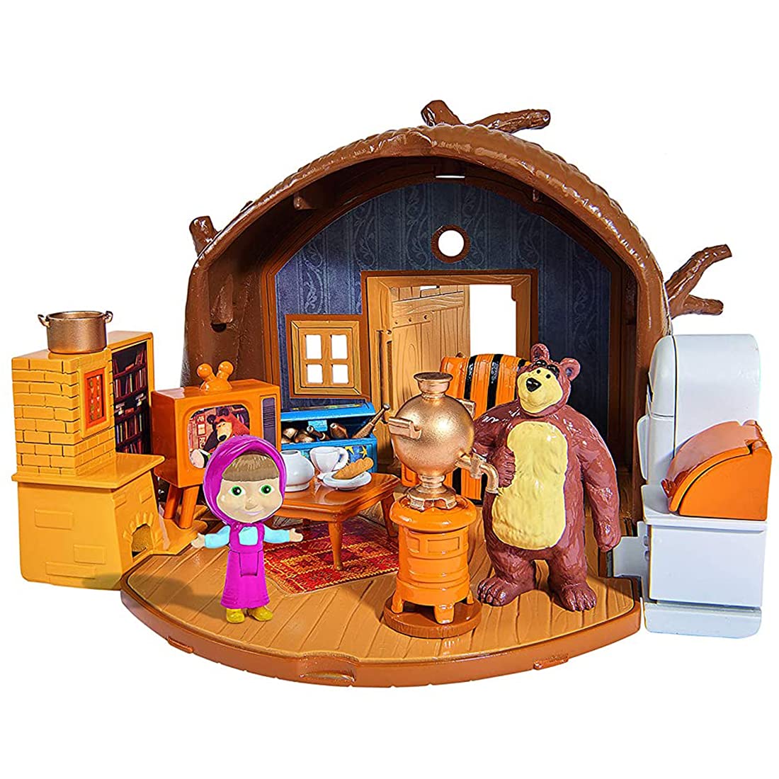 Masha and the Bear Masha, Bear Playset (4 Cm Masha and 6 Cm Bear, Multicolour)