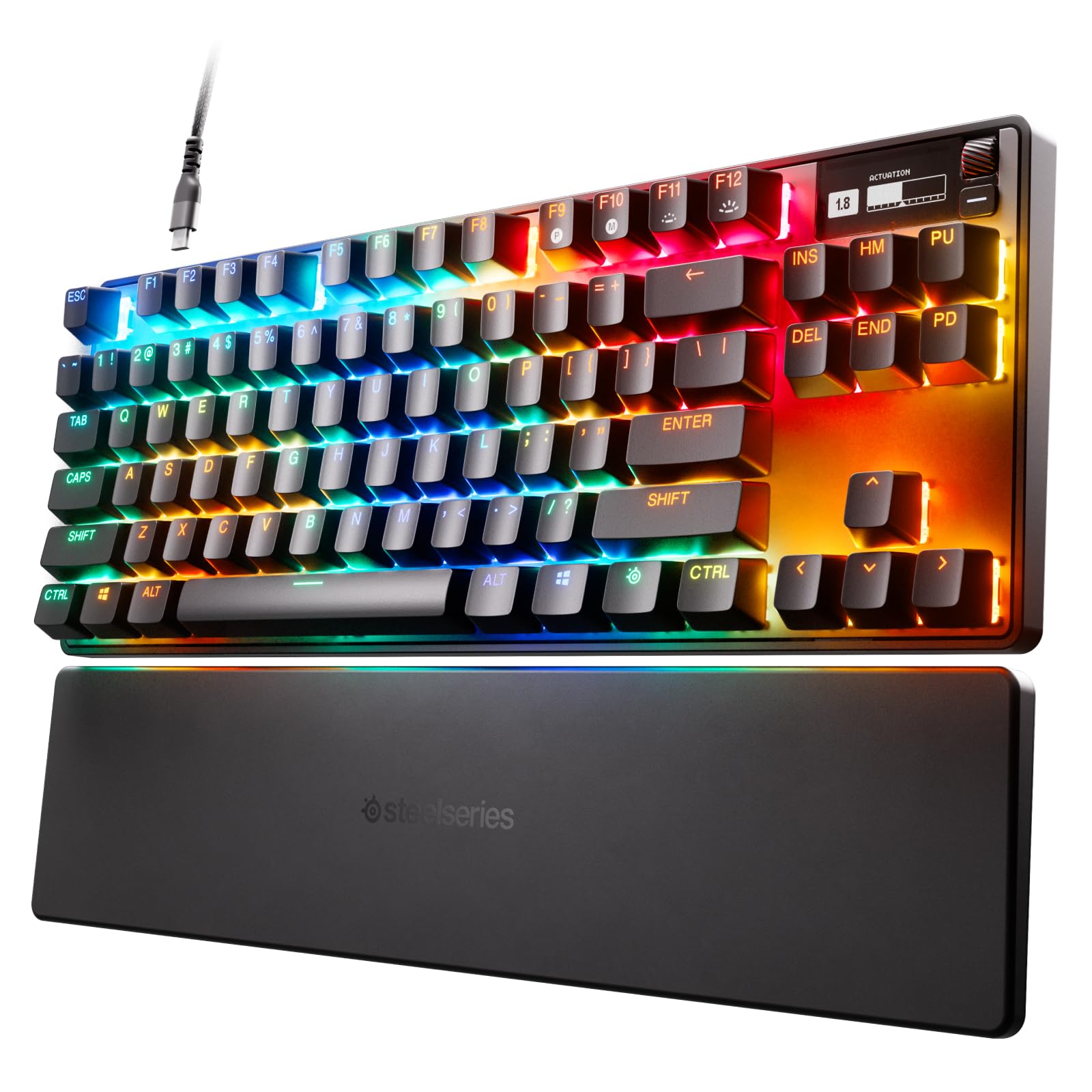 Steelseries Apex Pro Tkl Mechanical Gaming Keyboard – World’S Fastest Mechanical Switches – Oled Smart Display – Compact Form Factor – RGB Backlit