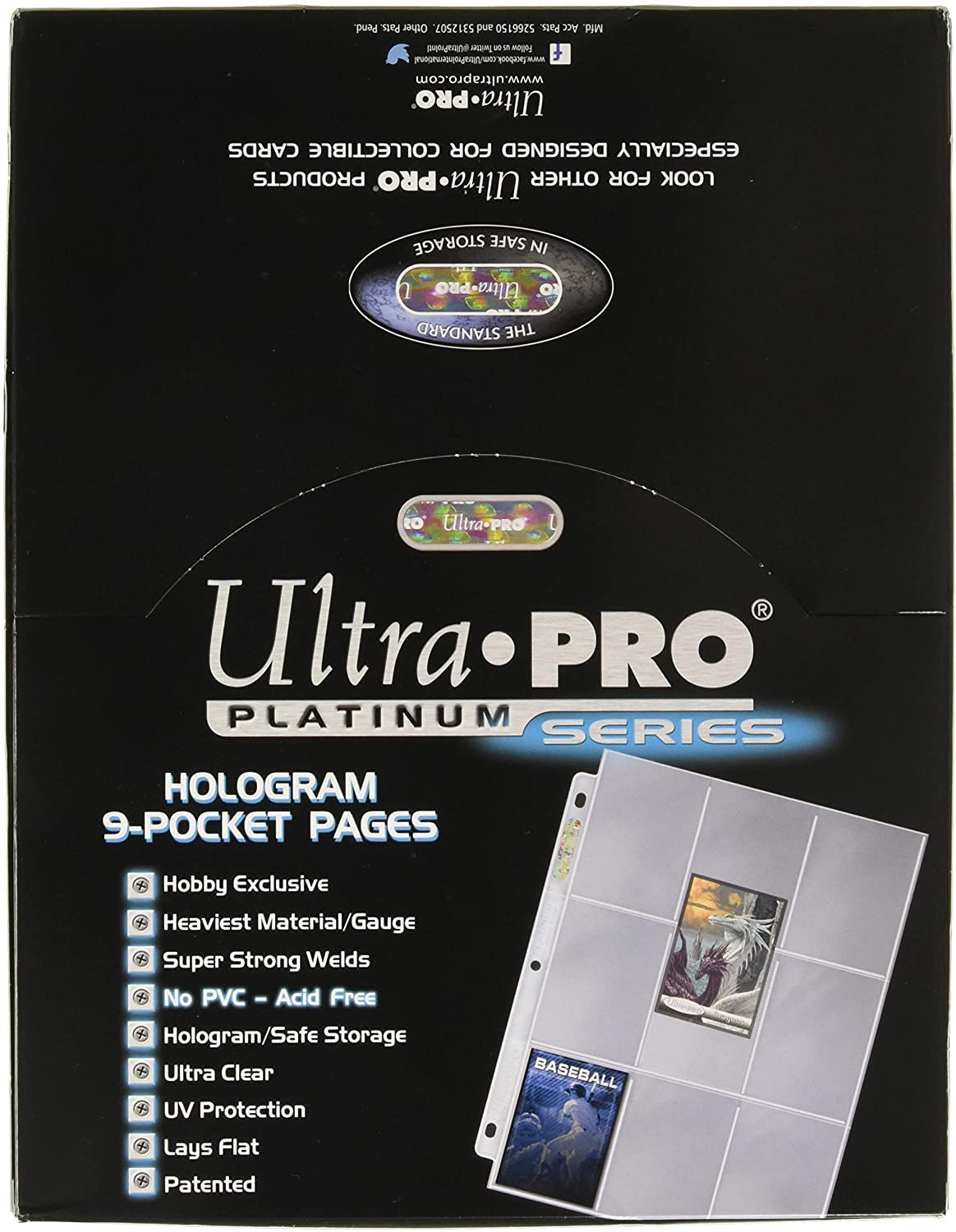 Ultra Pro 9 Pocket Pages Platinum Series 100 Pages of Card Sleeves for Trading Card Binder, Baseball Card Binder, Pokemon Card Sleeves and Baseball Card Sleeves