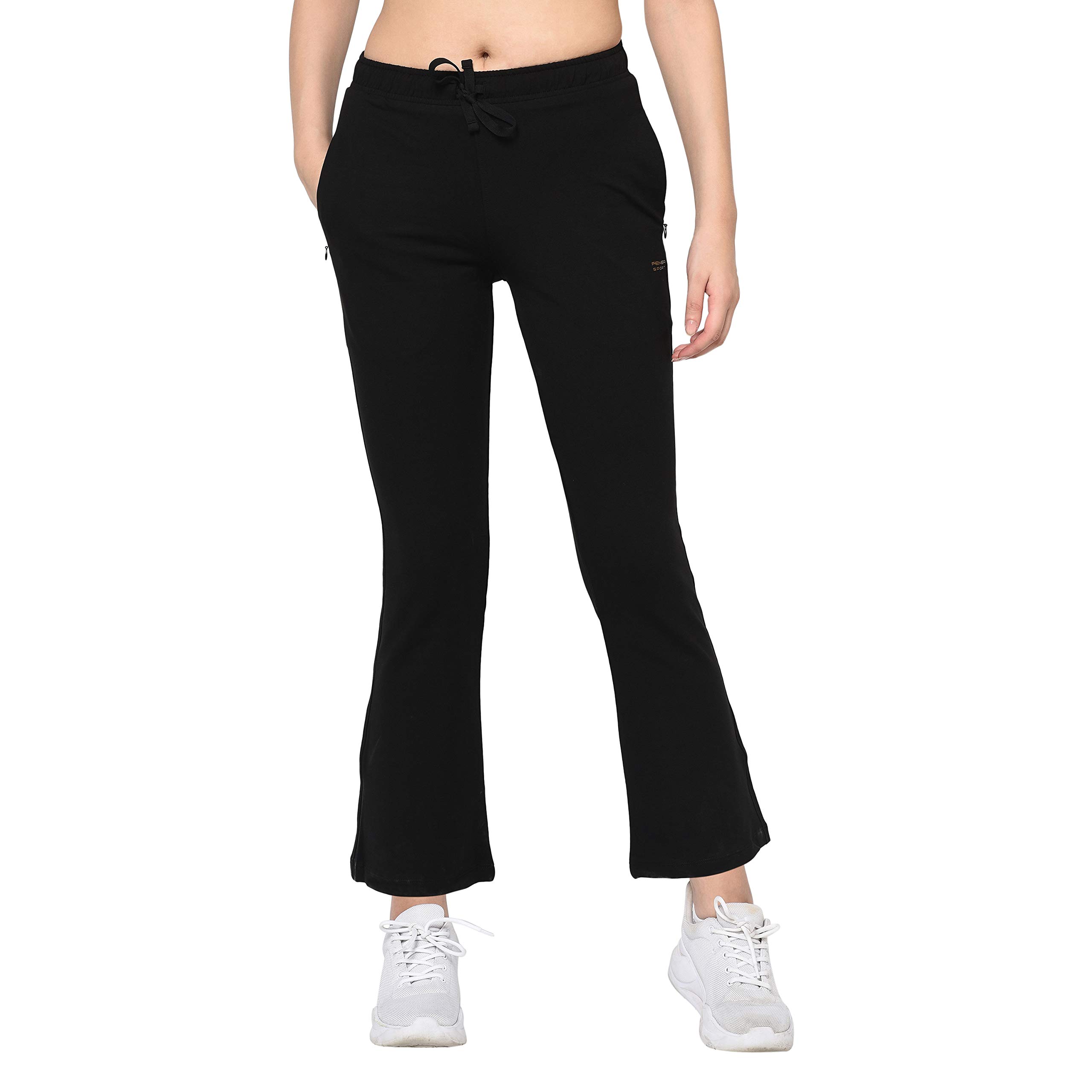 Black Women Bootcut Track Pants