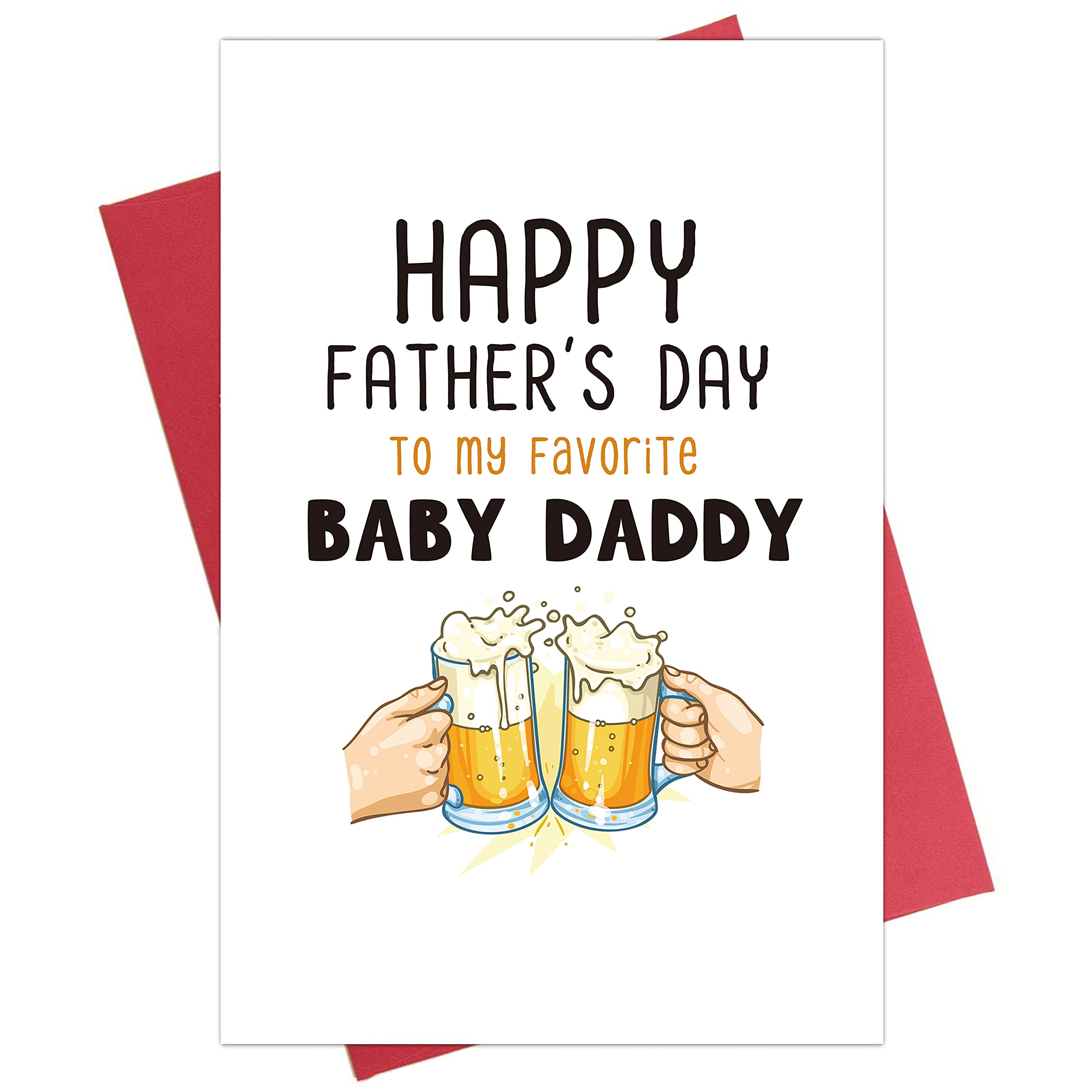 Decolove Fathers Day Card, Card from Daughter Son, Happy Fathers Day to My Favorite Baby Daddy