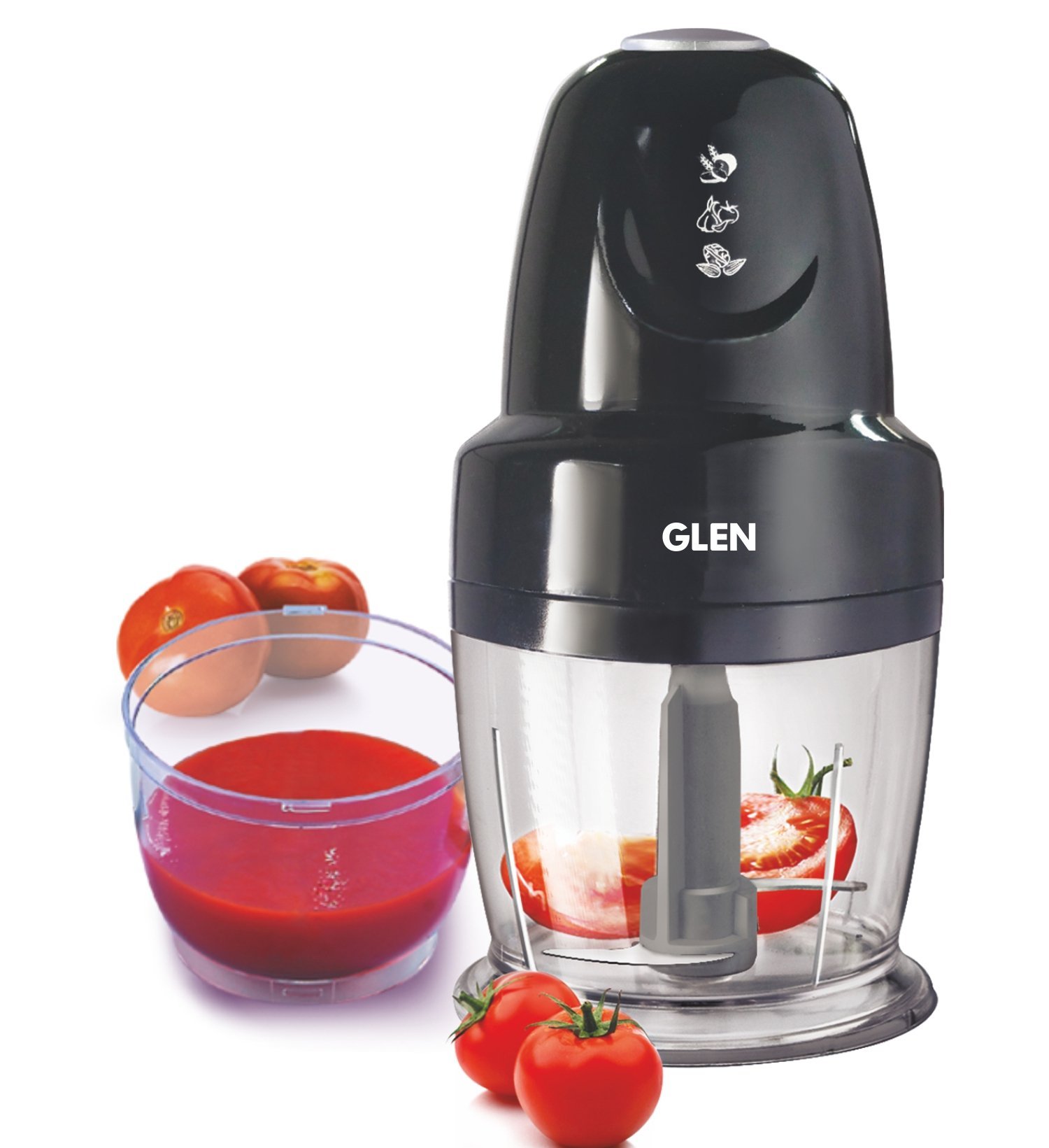 GLEN4043 Plus Mini Vegetable Chopper (Black) Multi Function 250-Watt 0.4-Litre