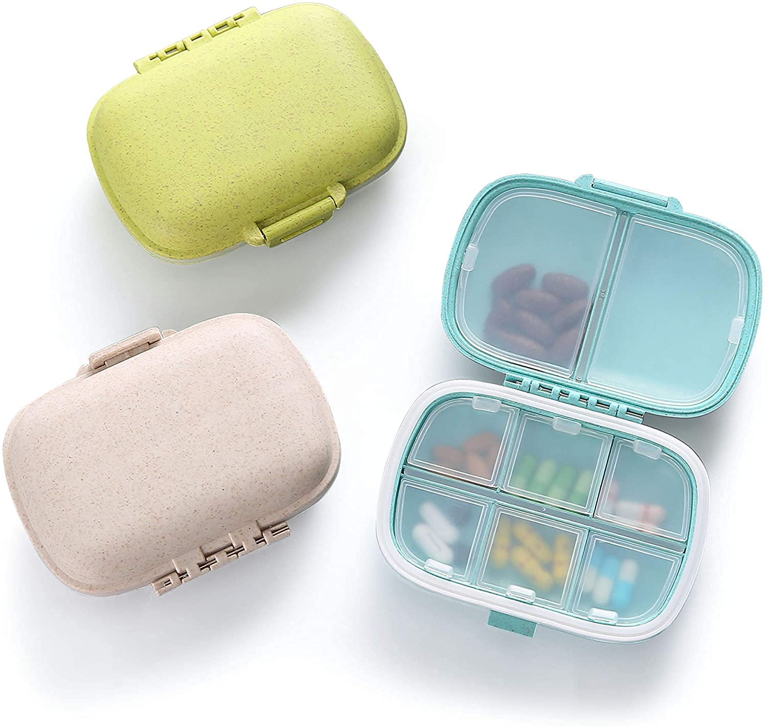 ZANIC Pill Medicine Organizer Storage Box with 8 Compartments - Moisture Proof, Ideal for Travel, Pocket, Purse, Daily Pill Case, Portable Medicine Vitamin Holder - 1 pcs (Multi-Colour)