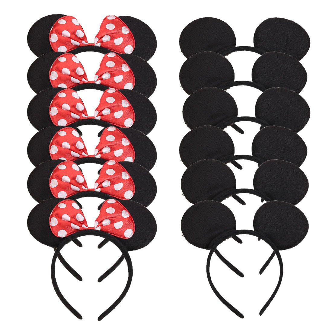 NiuZaizSet of 12 Mouse Ears Headbands Christmas Party Favors