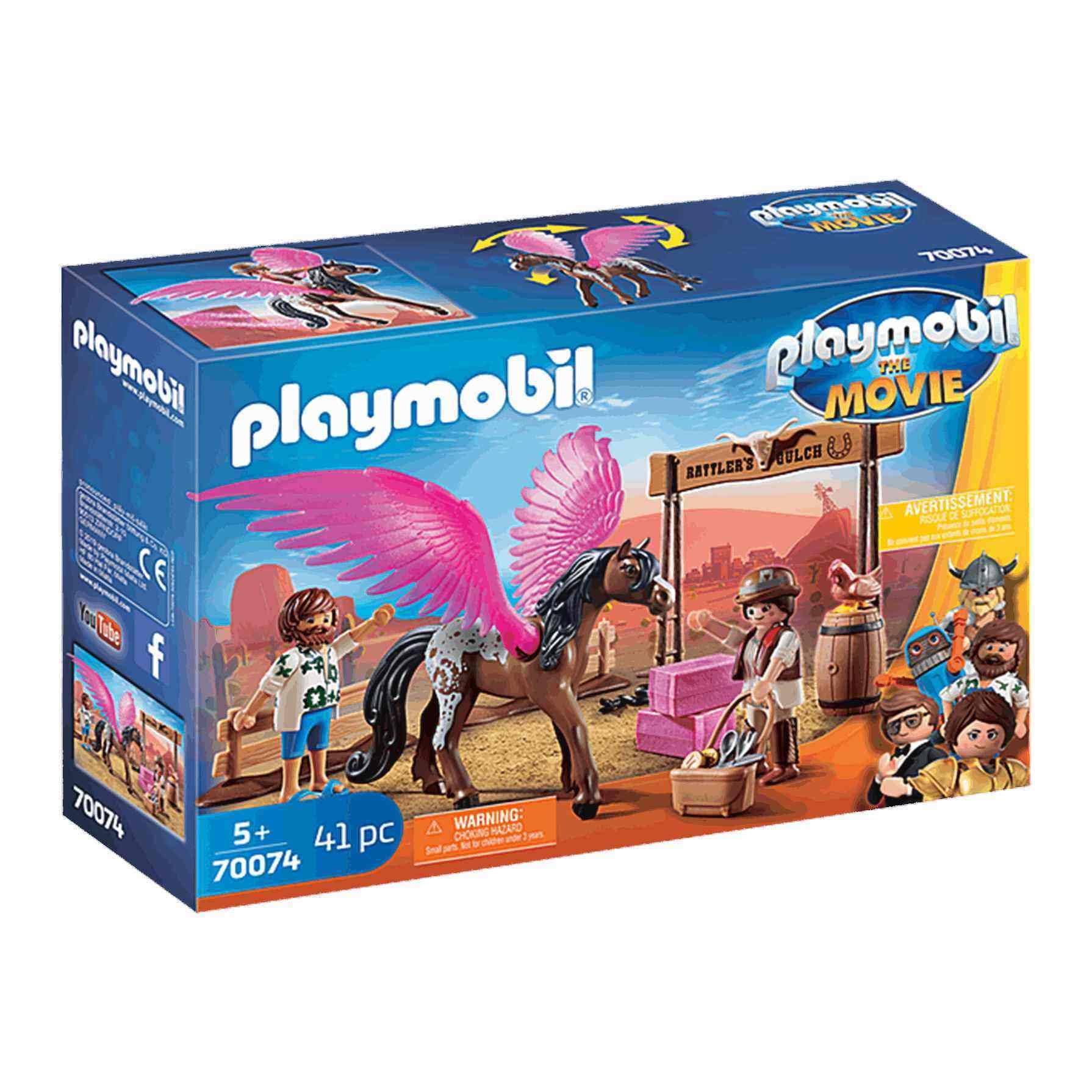 Playmobil70074 THE Movie Marla and Del with Flying Horse, For Children Ages 5+, Fun Imaginative Role-Play, PlaySets Suitable for Children Ages 4+