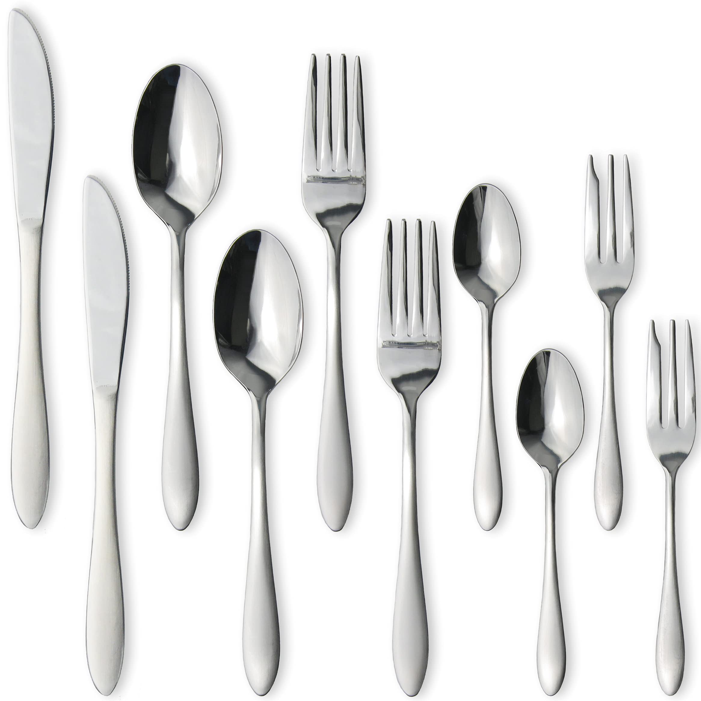 Nagao Tsubamesanjo Dinner Cutlery Set, 10 Pieces, 18-0 Stainless Steel, Made in Japan