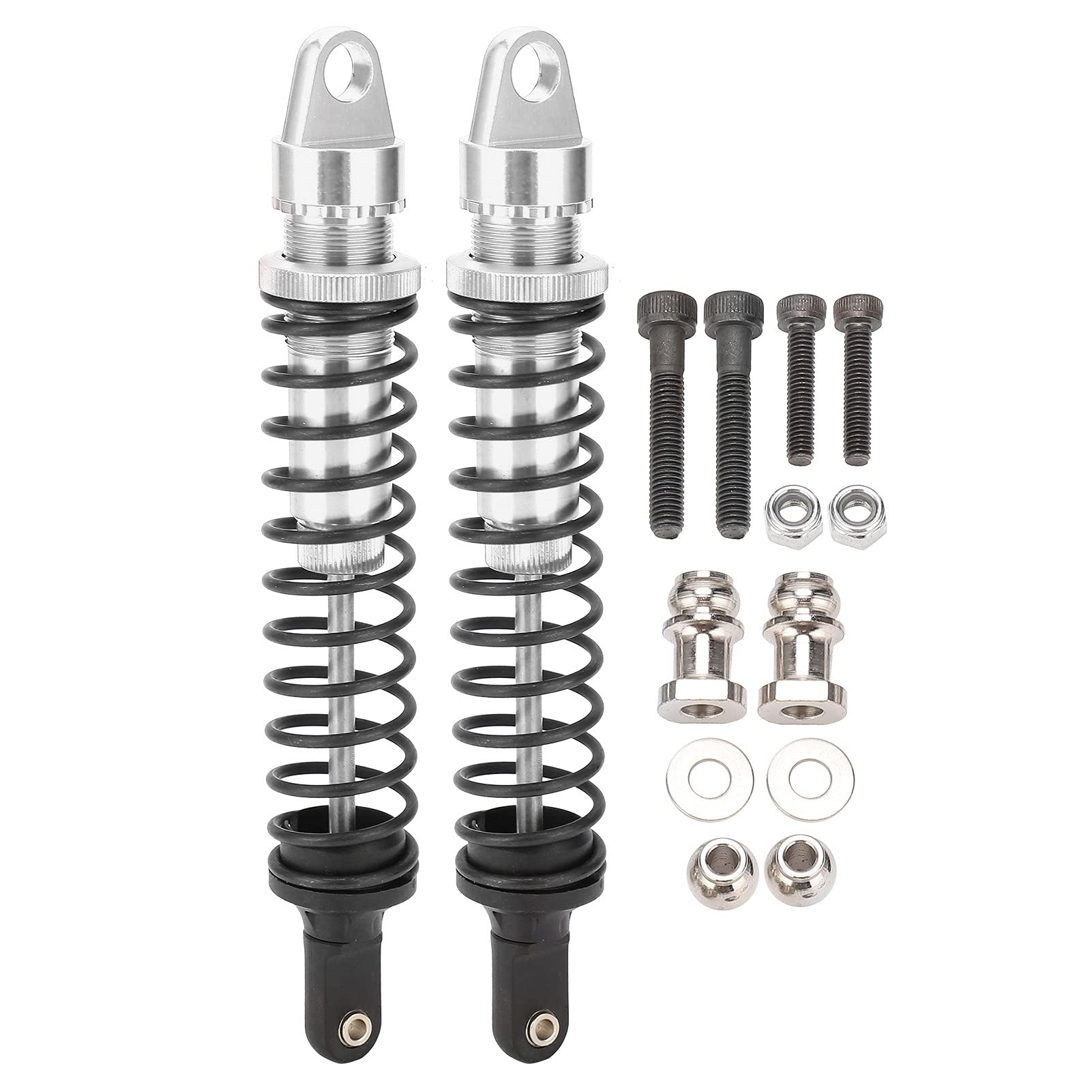 Kuuleyn2Pcs 195mm RC Shock Absorber,Aluminium Shock Absorber Damper Oil Damper for 94050 1/5 RC Gasoline OffRoad Cars Climbing (Silver)