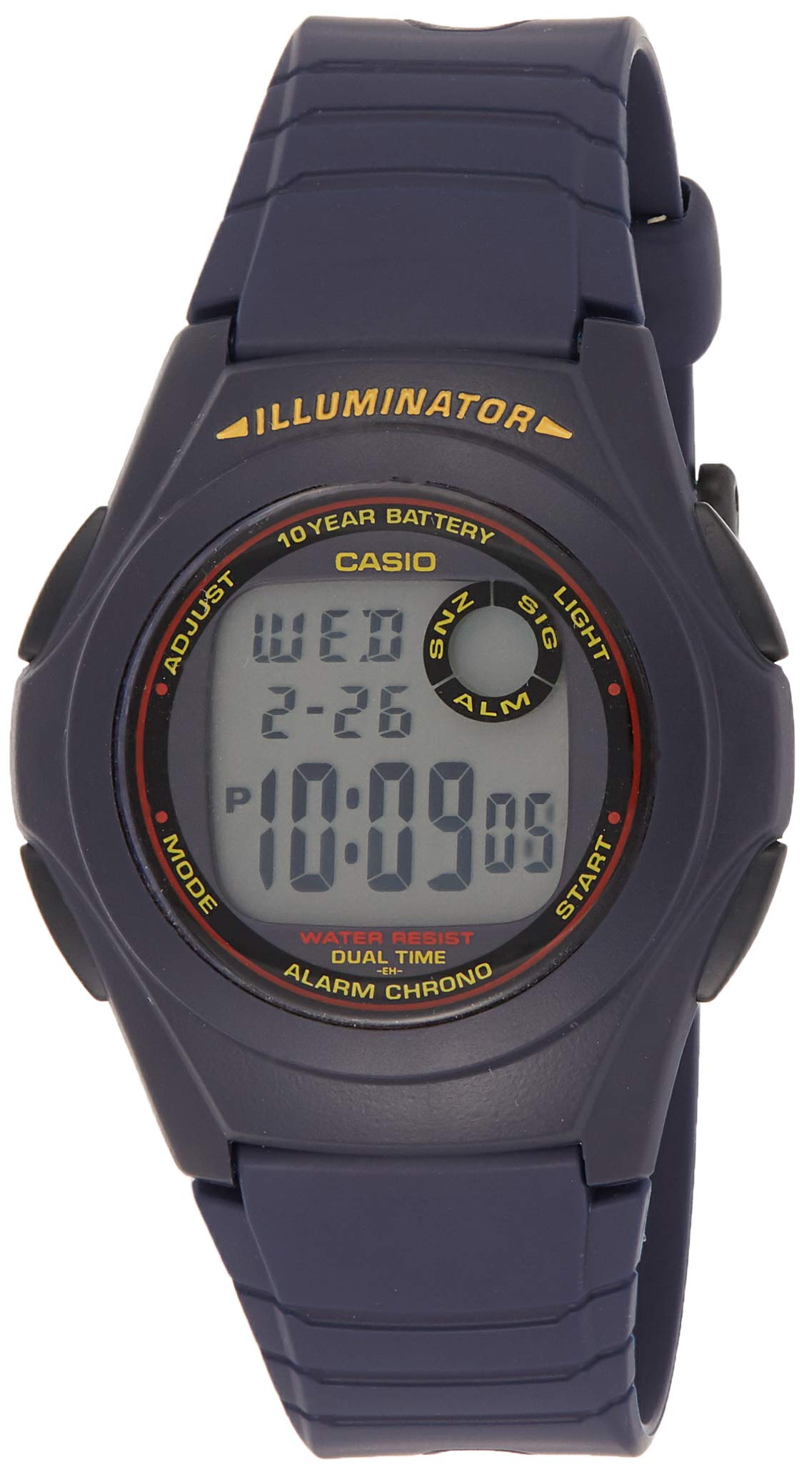 CasioMens Quartz Watch, Digital Display and Resin Strap F-200W-2ADF