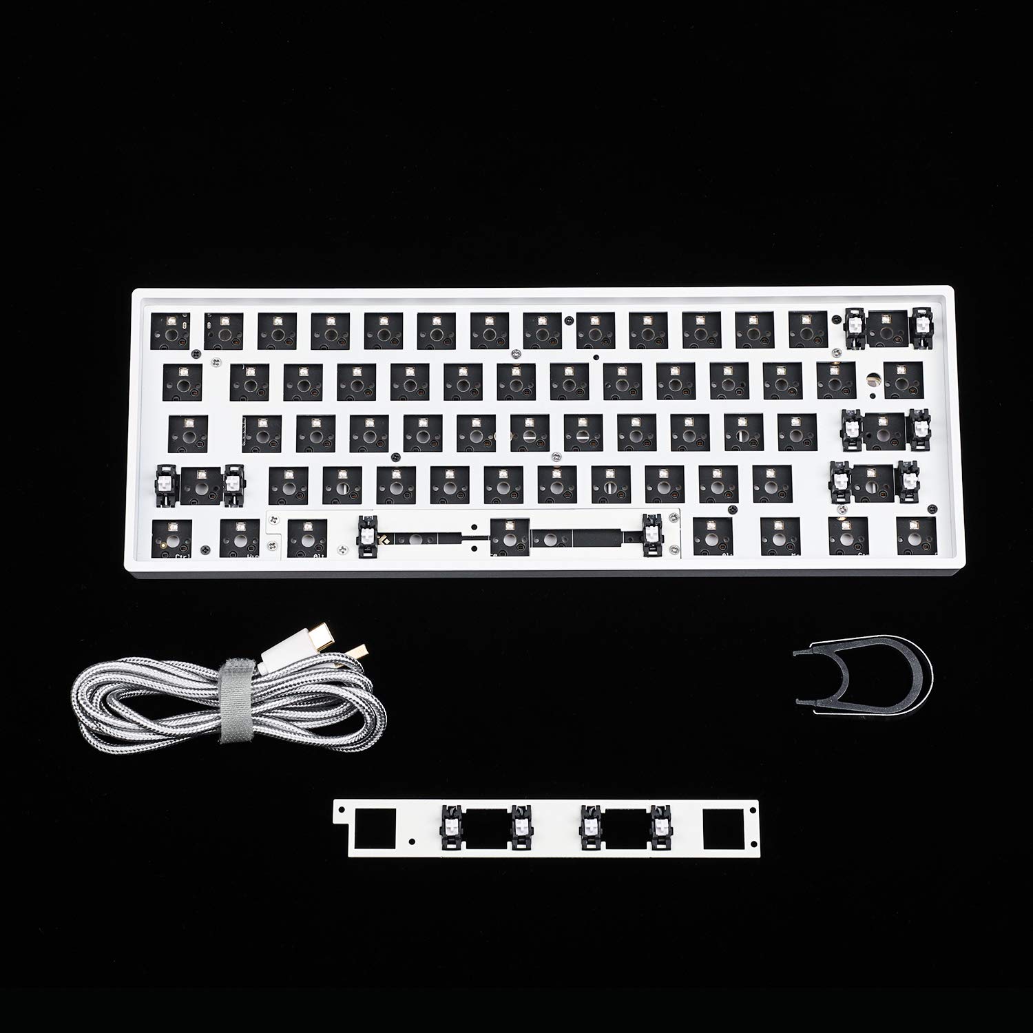 YMDK GH60 GK61 RGB Hot Swap Independent Driver Wired and Bluetooth Tyce-C ANSI Mechanical Keyboard DIY kit Plastic Case Plate PCB