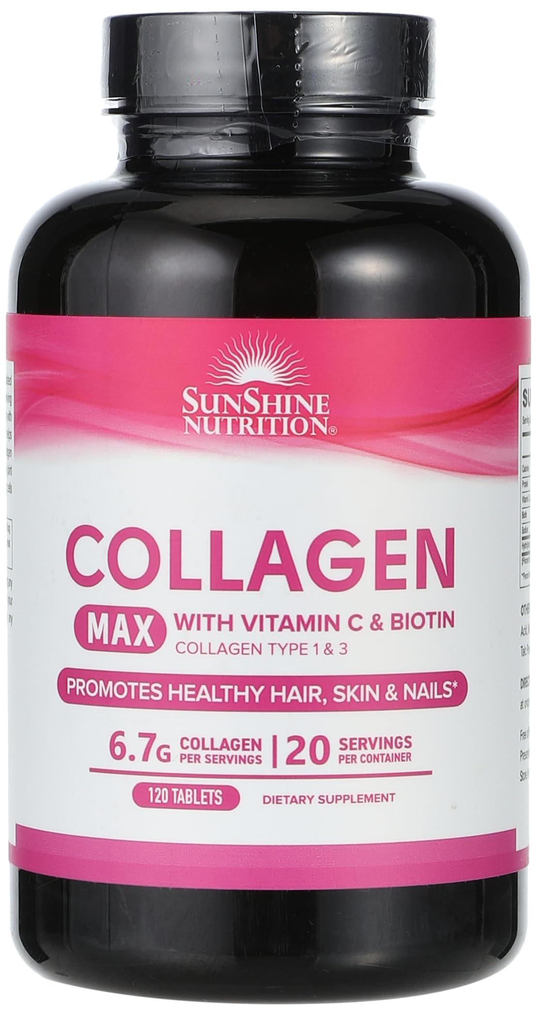 SUNSHINE NUTRITIONCollagen Max Tablets with Vitamin C & Biotin I Supports Radiant & Youthful Skin