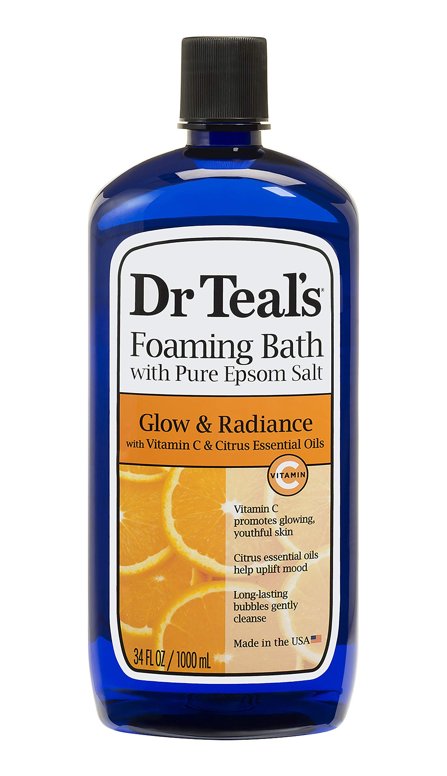 Dr. Teal's Glow & Radiance with Vitamin C & Citrus Essential Oils Foaming Bath 34oz