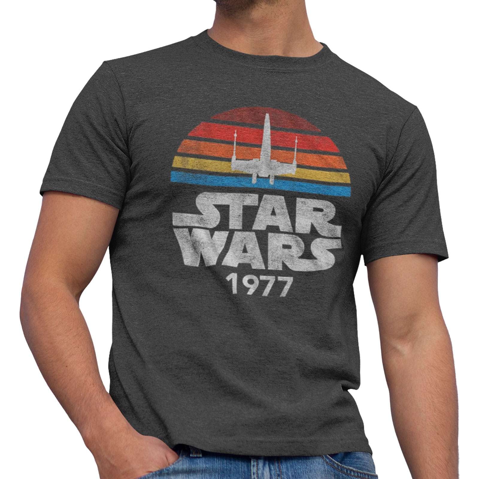 STAR WARS1977 Logo Rainbow X-Wing Men's Adult T-Shirt