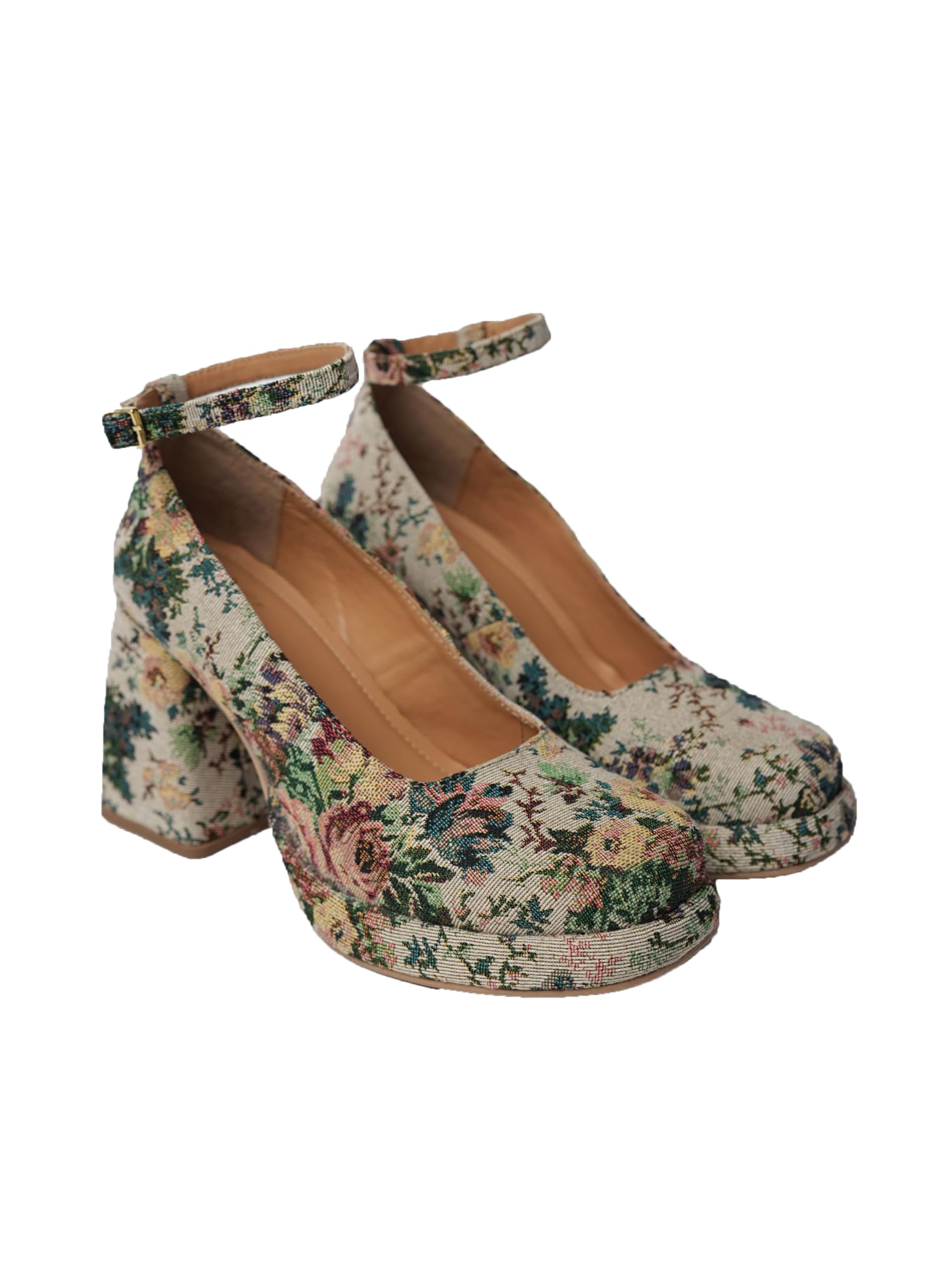 TheaterWomen Floral Midtop Platform Heel Comfortable Shoes | Formal and Casual Fashion Heels