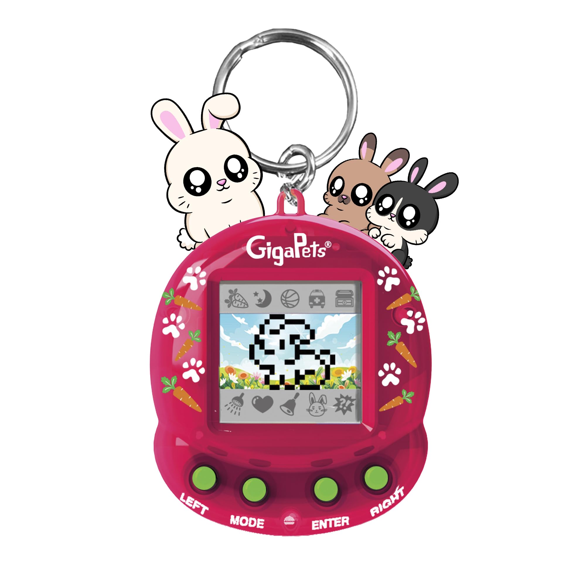 Giga Pets Bit Bunnies Interactive Digital Pet Toy, Upgraded Collector’s Edition Virtual Pets for Kids, 600+ Animations, 90’s Gaming, Boys, Girls Toys