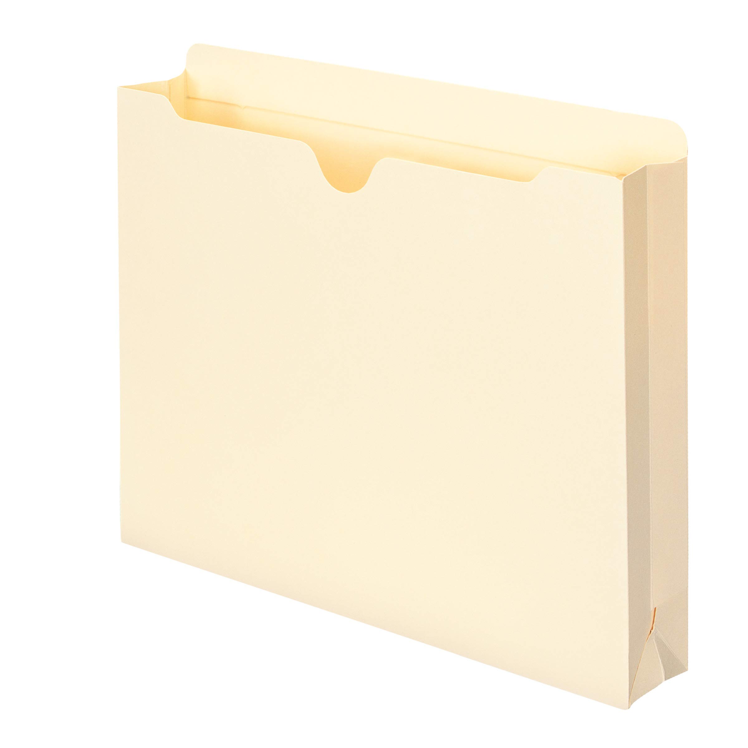 Smead File Jacket, Reinforced Straight-Cut Tab, 2" Expansion, Letter Size, Manila, 100 per Box (75565)