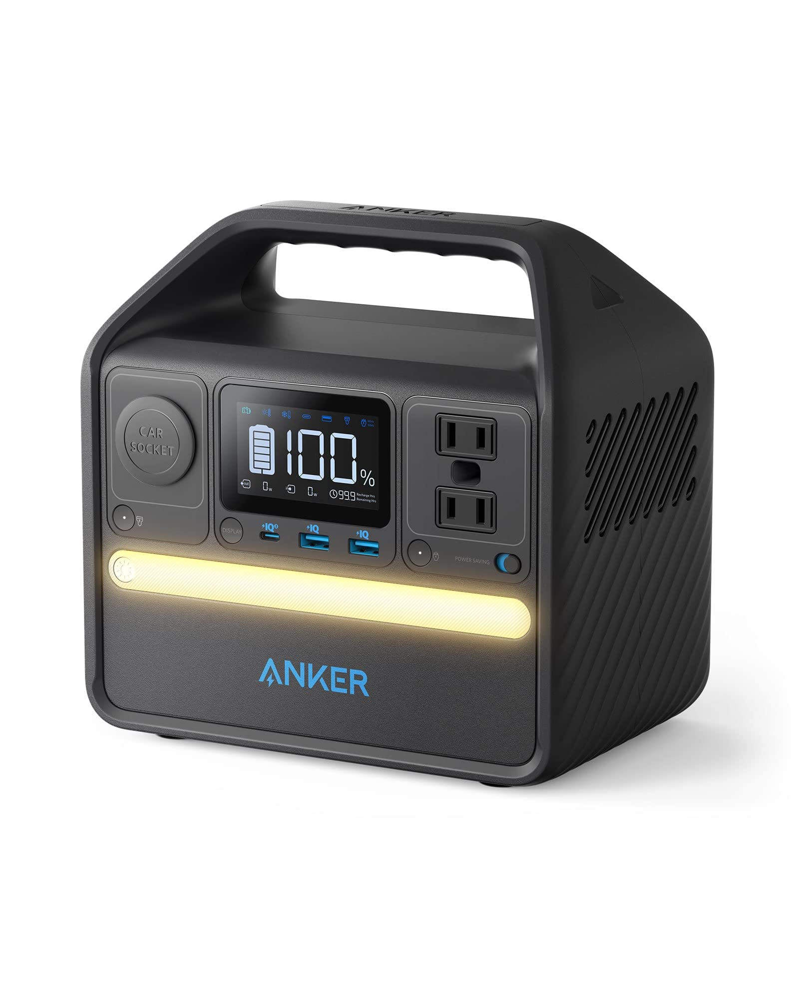 Anker521 Portable Power Station Upgraded with LiFePO4 Battery, 256Wh 6-Port PowerHouse, 300W (Peak 600W) Solar Generator (Solar Panel Optional), 2 AC Outlets, 60W USB-C PD Output, Outdoor Generator