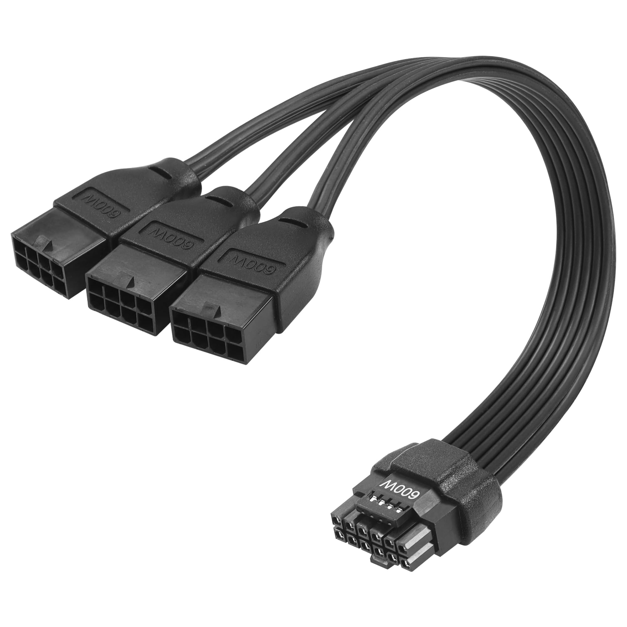 CERRXIAN 1FT ATX3.0 12VHPWR to 3x 8Pin Power Cable,PCI-e 5.0 12VHPWR ATX3.0 600W 16 Pin Male to 3x8Pin(6+2) Female Cable,for Graphic Card GPU 12+4pin RTX 3090Ti 4070Ti 4080 4090 (3x8Pin F-0.3M)