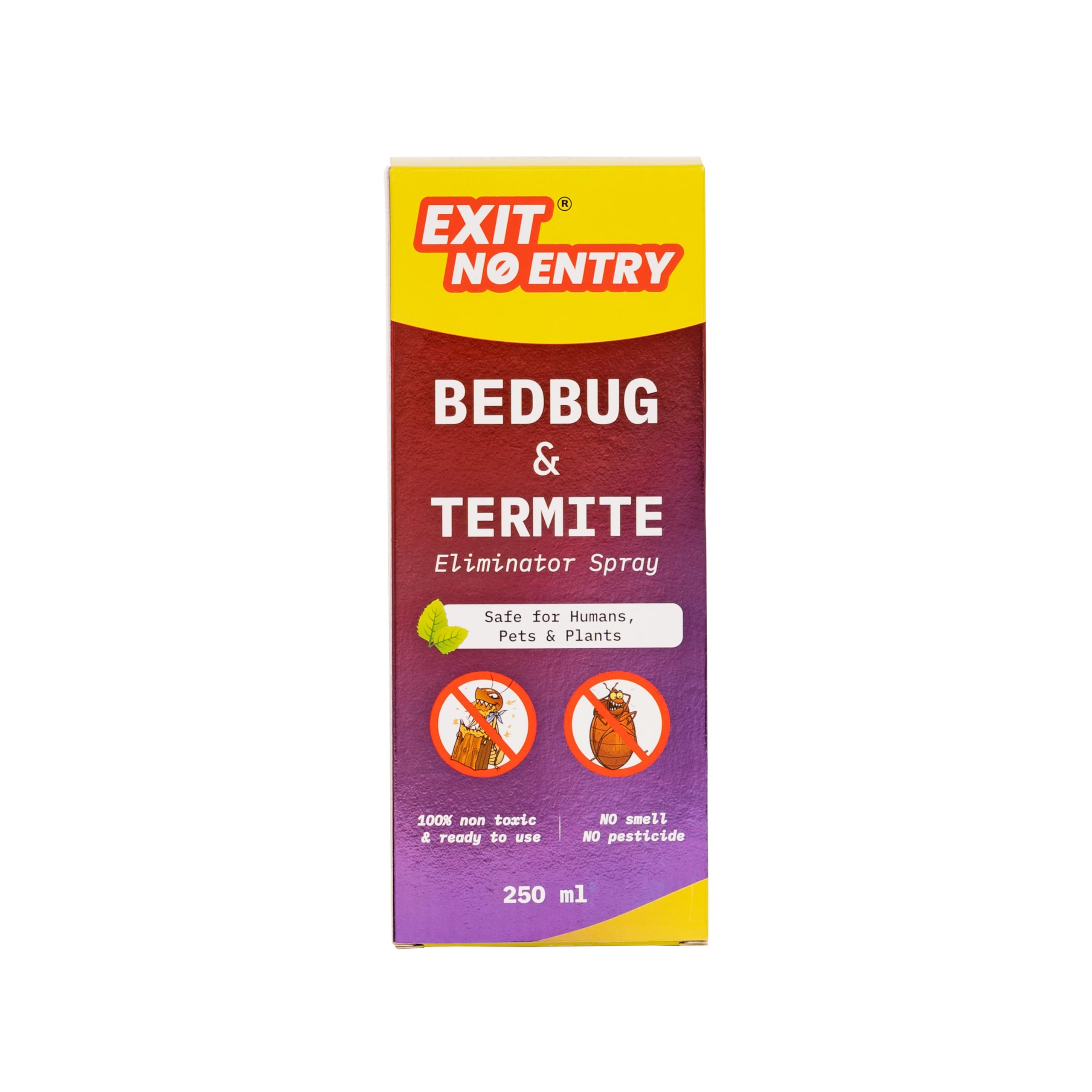 EXIT NO ENTRY Bed Bug & Termite Spray - 250ml | 100% Non-Toxic And Ready-To-Use Insect Repellent Spray For Home | Safe For Plants, Pets & Humans