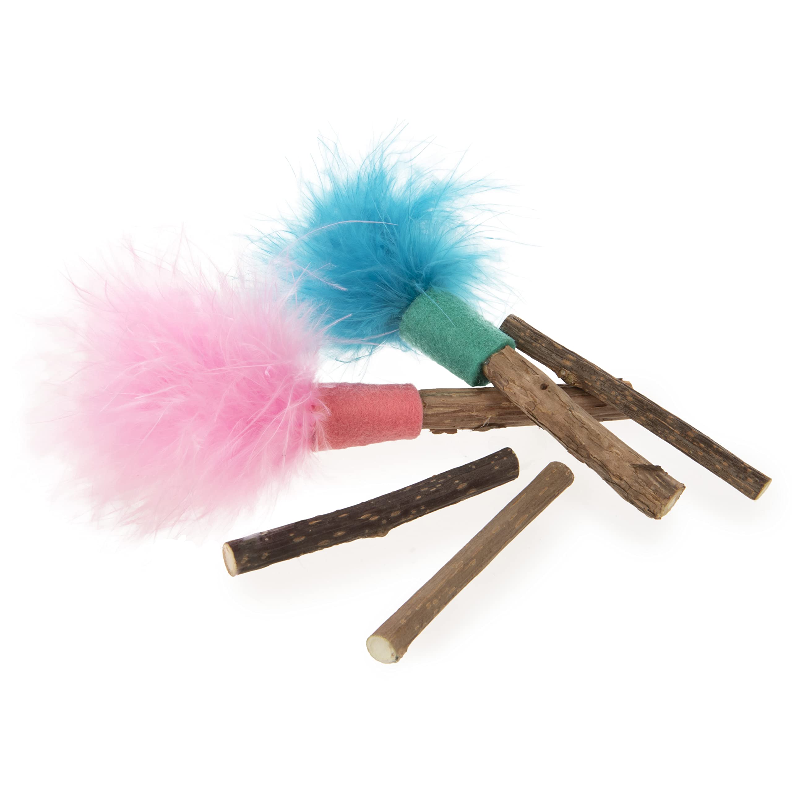 SmartyKat (5 Count Silly Silver Stix Natural Silvervine Cat Toys - Blue/Pink, One Size