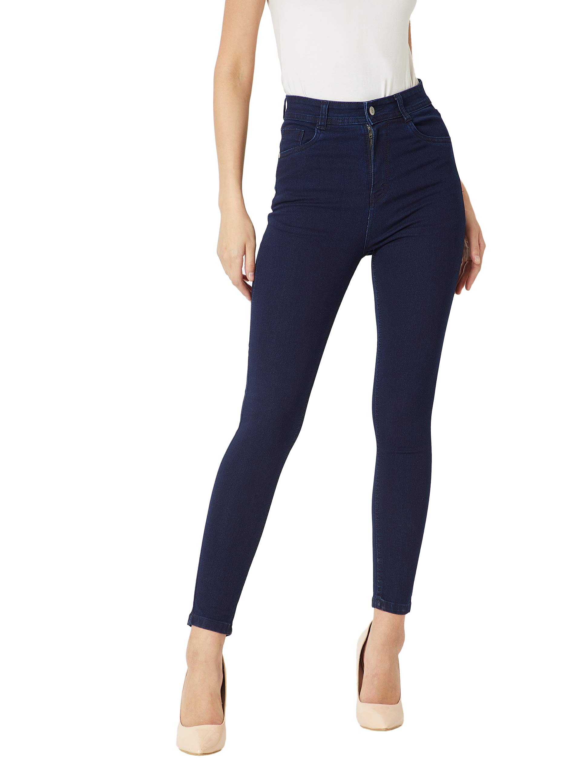 Miss ChaseWomen's Skinny Fit High/Mid Rise Regular Length Stretchable Denim (Plus Size) Jeans