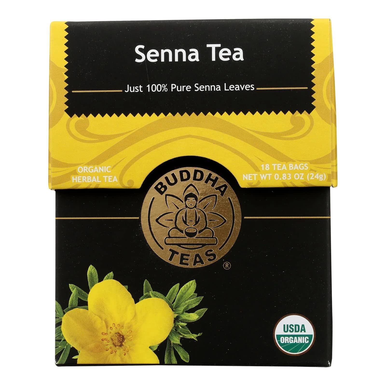 Buddha TeasOrganic Senna Tea - OU Kosher, USDA Organic, CCOF Organic, 18 Bleach-Free Tea Bags