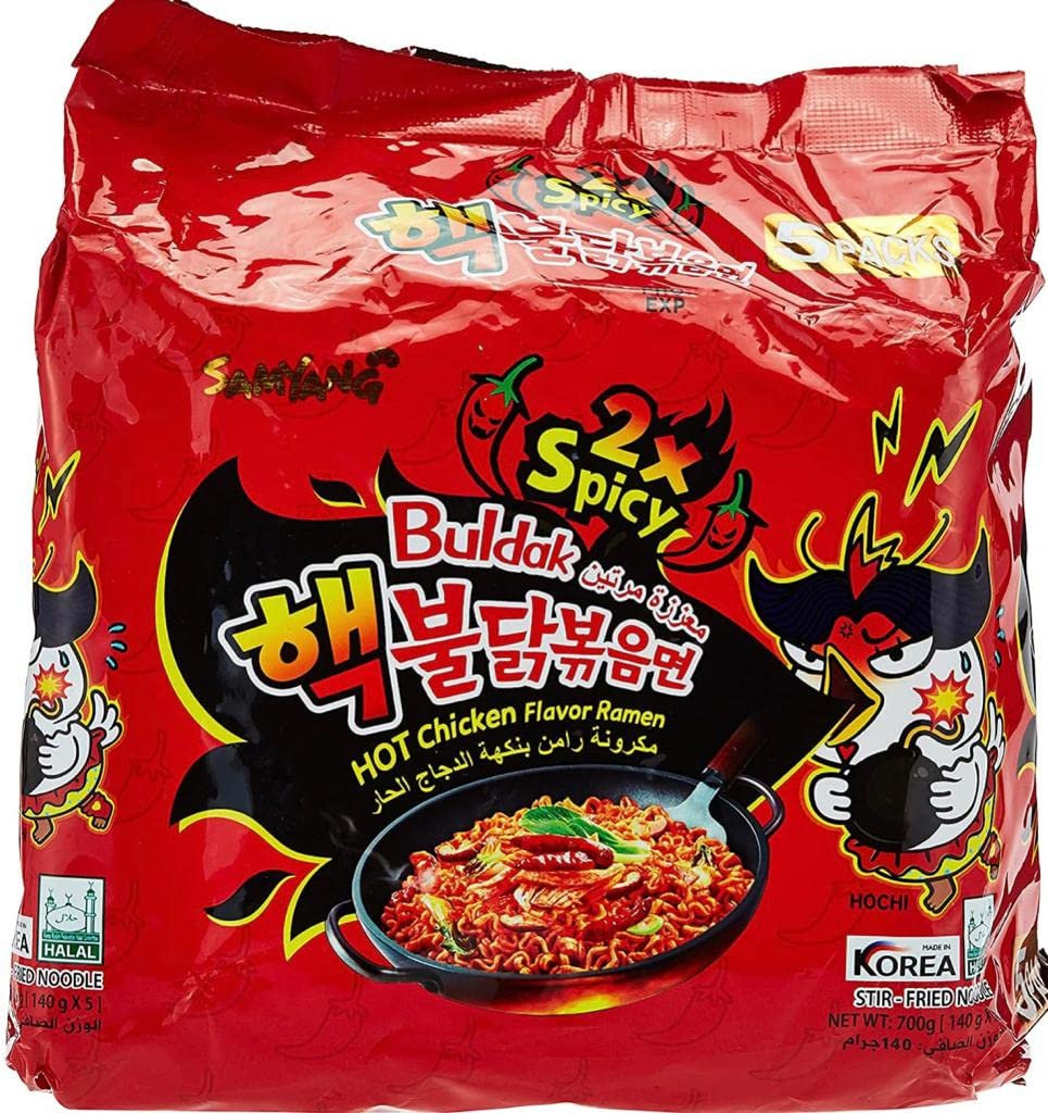 SPICEHUB SAMYANG Spicy Hot (2x Spicy) Chicken Flavour Ramen Noodles, (Pack of 5)