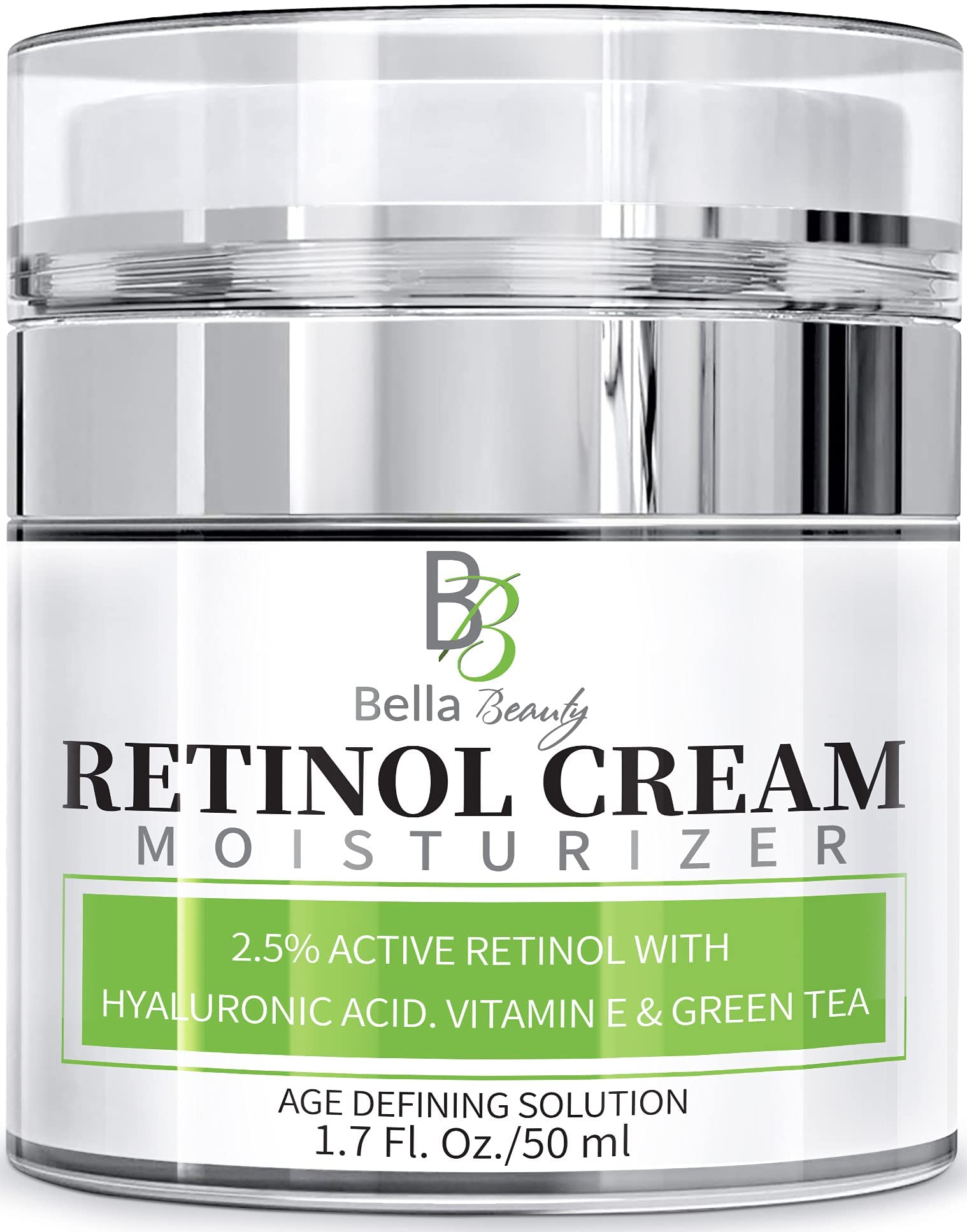 Retinol Moisturizer Anti Aging Cream for Face and Eye Area - With Hyaluronic Acid - 2.5% Active Retinol - Vitamin E - Reduce Appearance of Wrinkles and Fine lines - Best Day and Night Face Cream