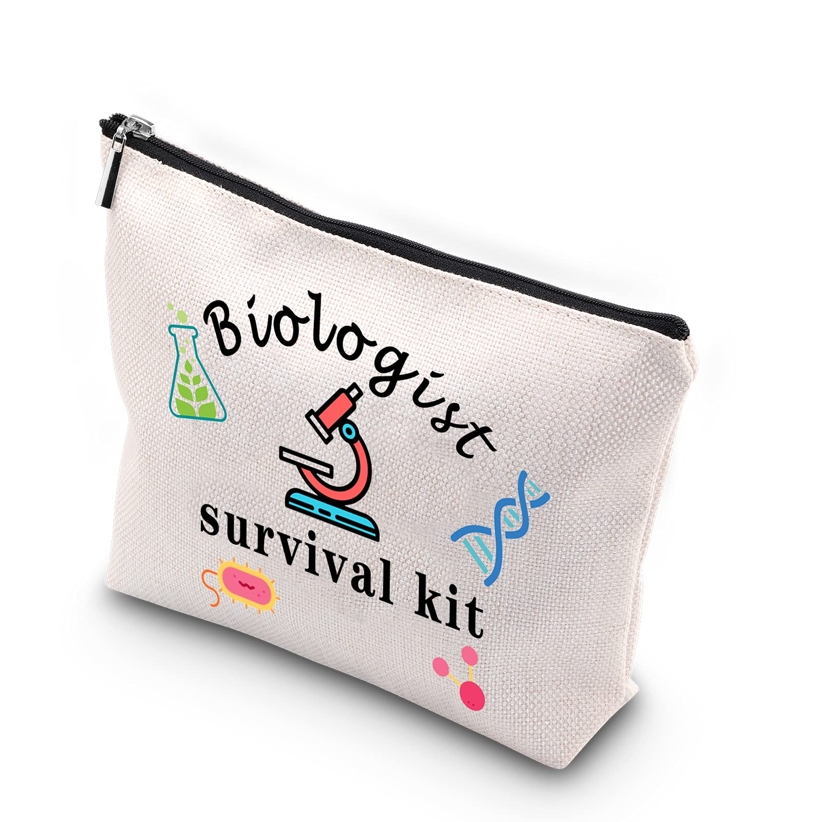 KUIYAI Biologist Survival Kit Biology Biologist Microscope Zipper Pouch Makeup Bag for Biology Major Teacher Student (Biologist Survival), Biologist Survival